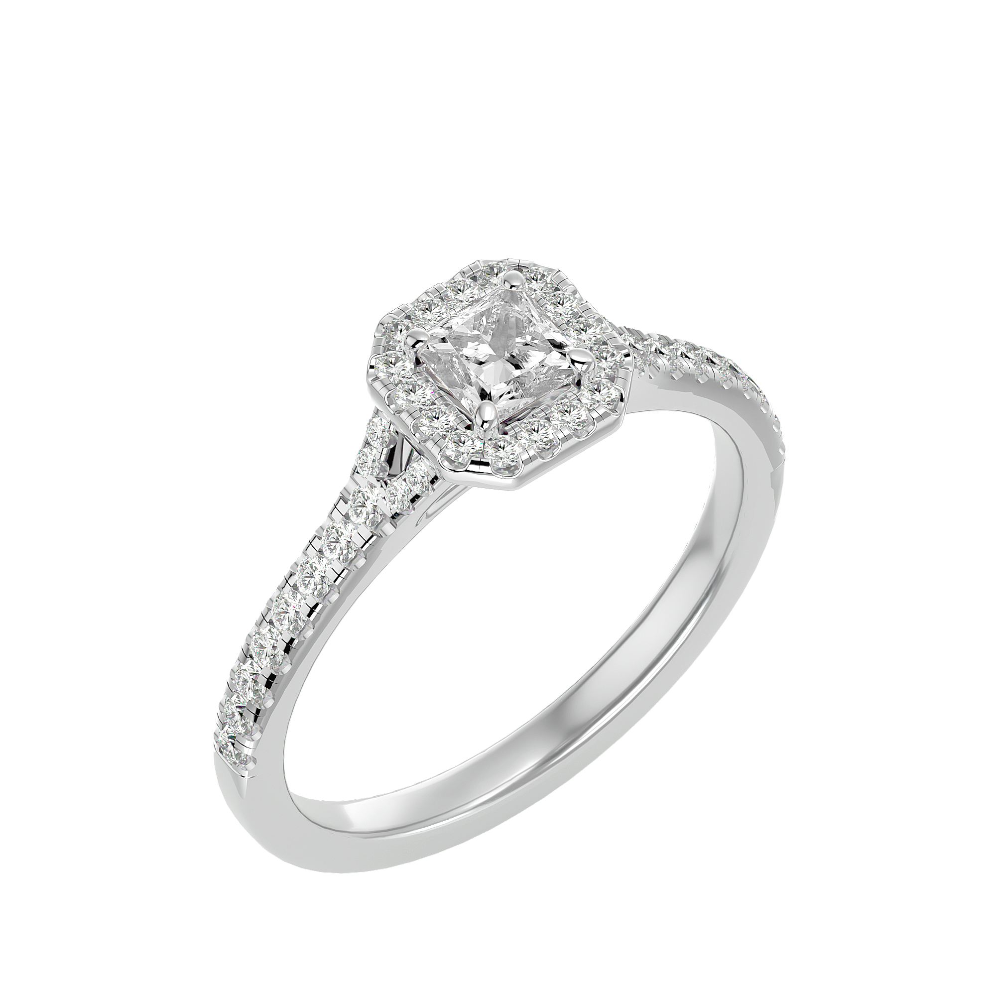 Victoria Solitaire Halo Ring
