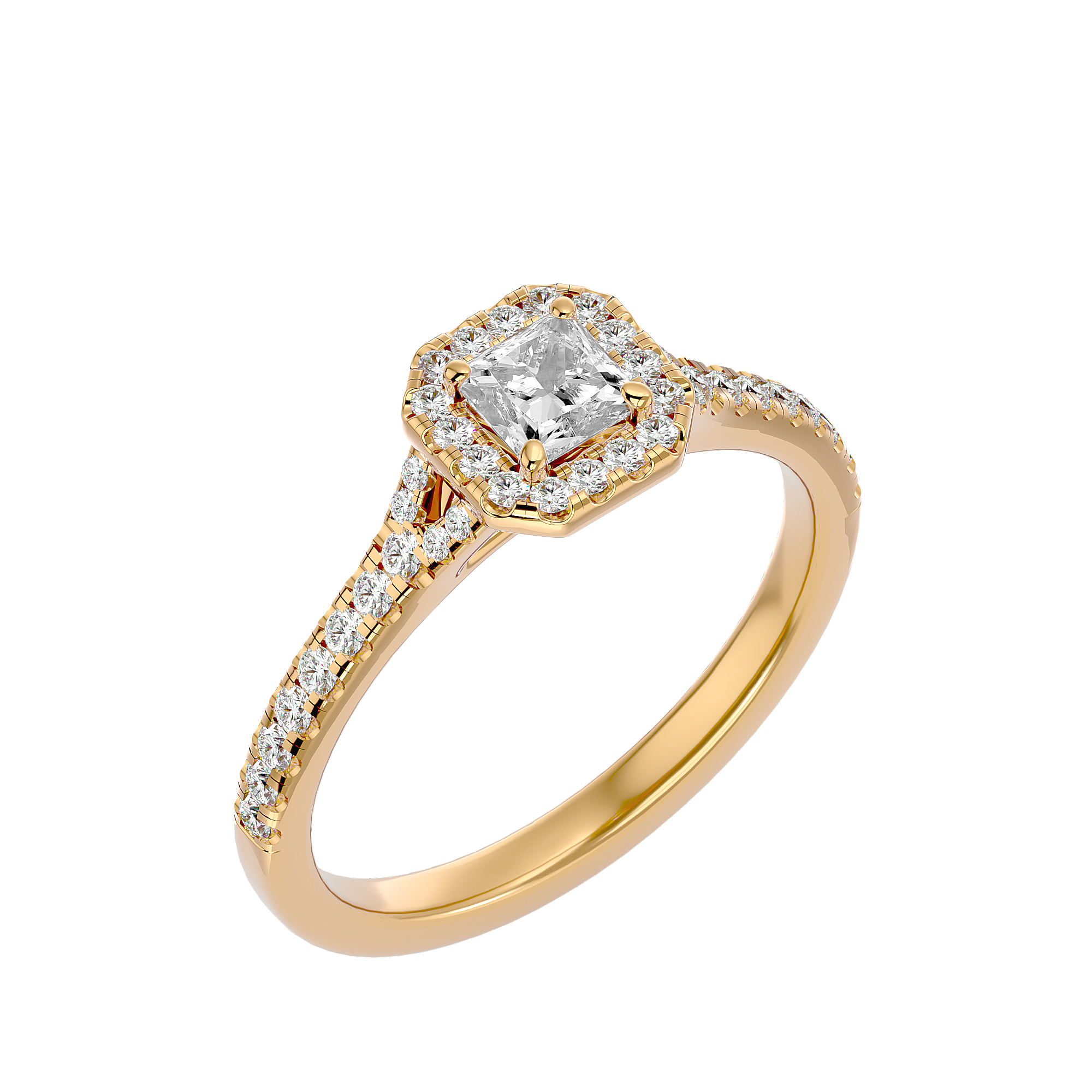 Victoria Solitaire Halo Ring
