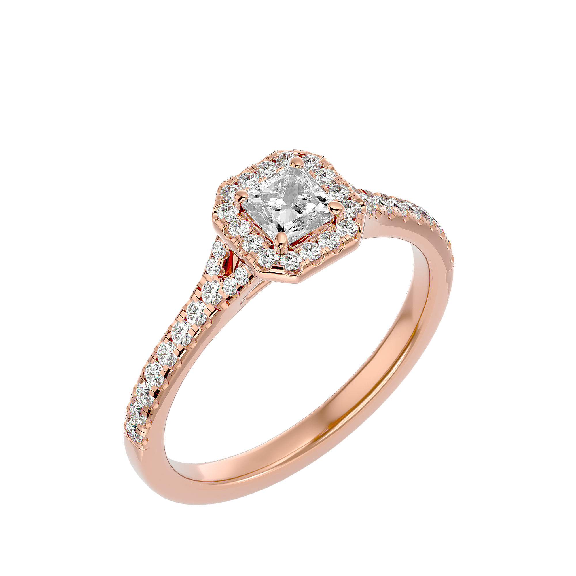 Victoria Solitaire Halo Ring