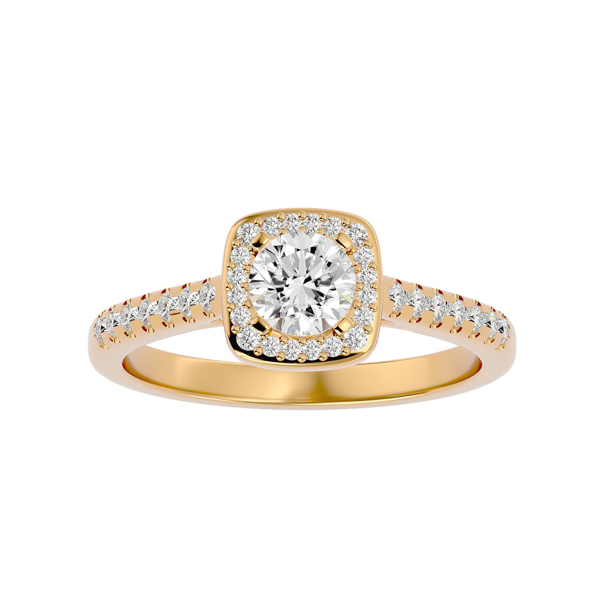 Mira Solitaire Halo Ring