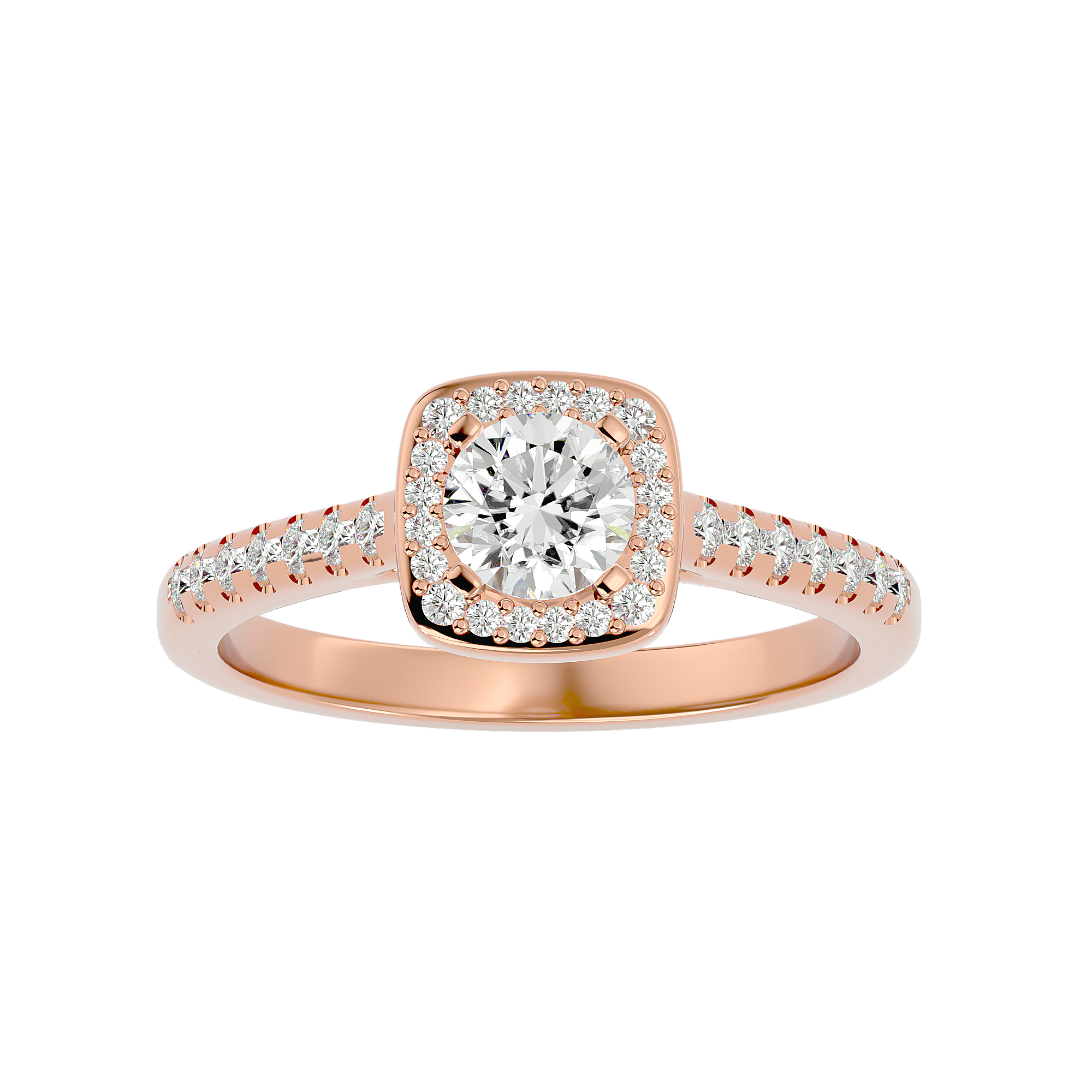 Mira Solitaire Halo Ring