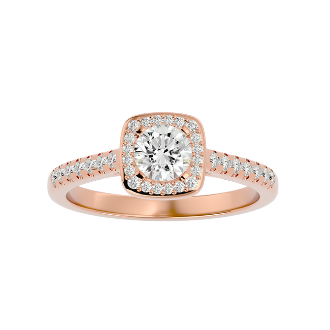 Mira Solitaire Halo Ring