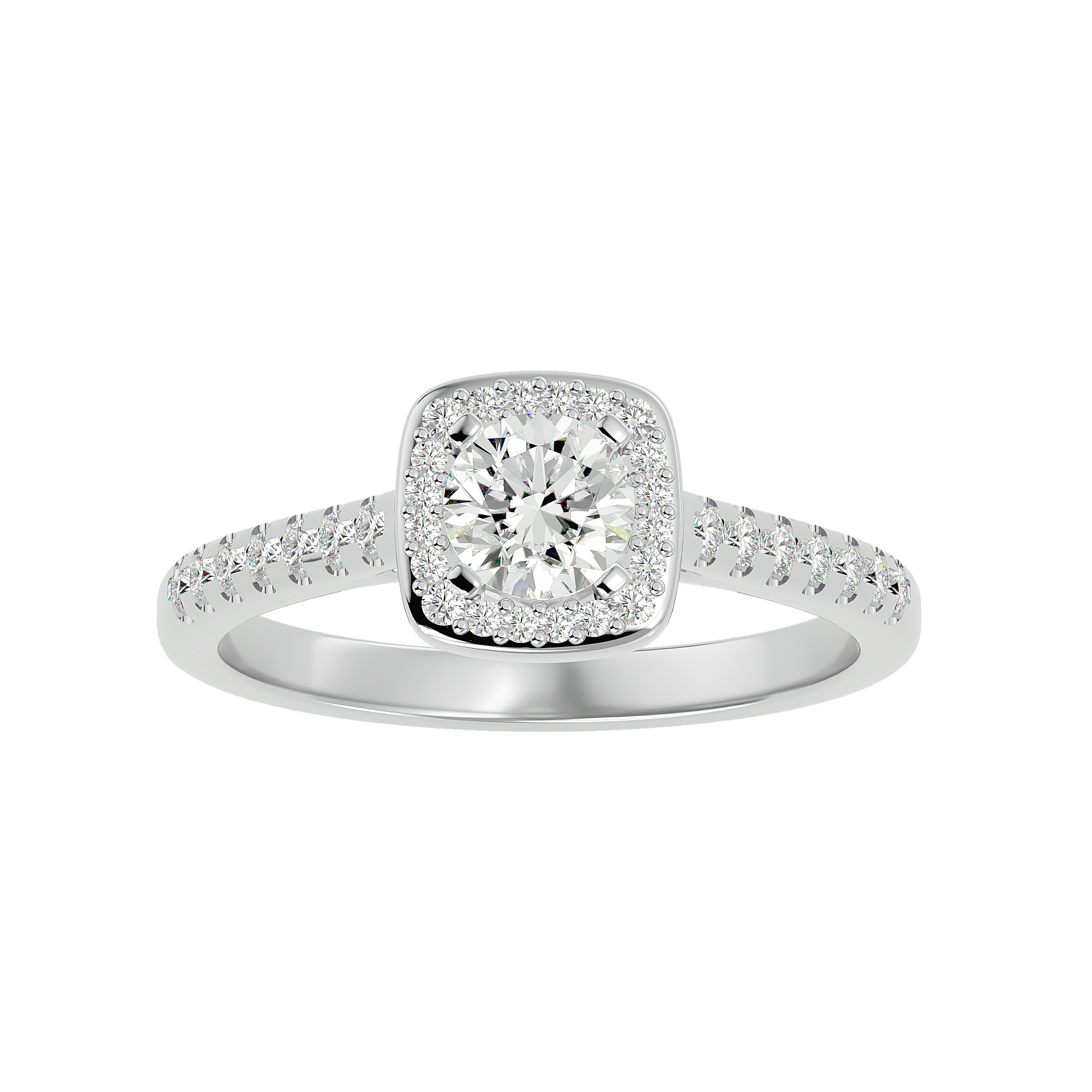 Mira Solitaire Halo Ring
