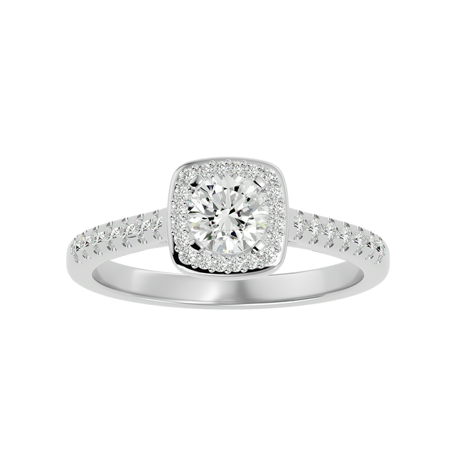 Mira Solitaire Halo Ring