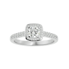 Mira Solitaire Halo Ring