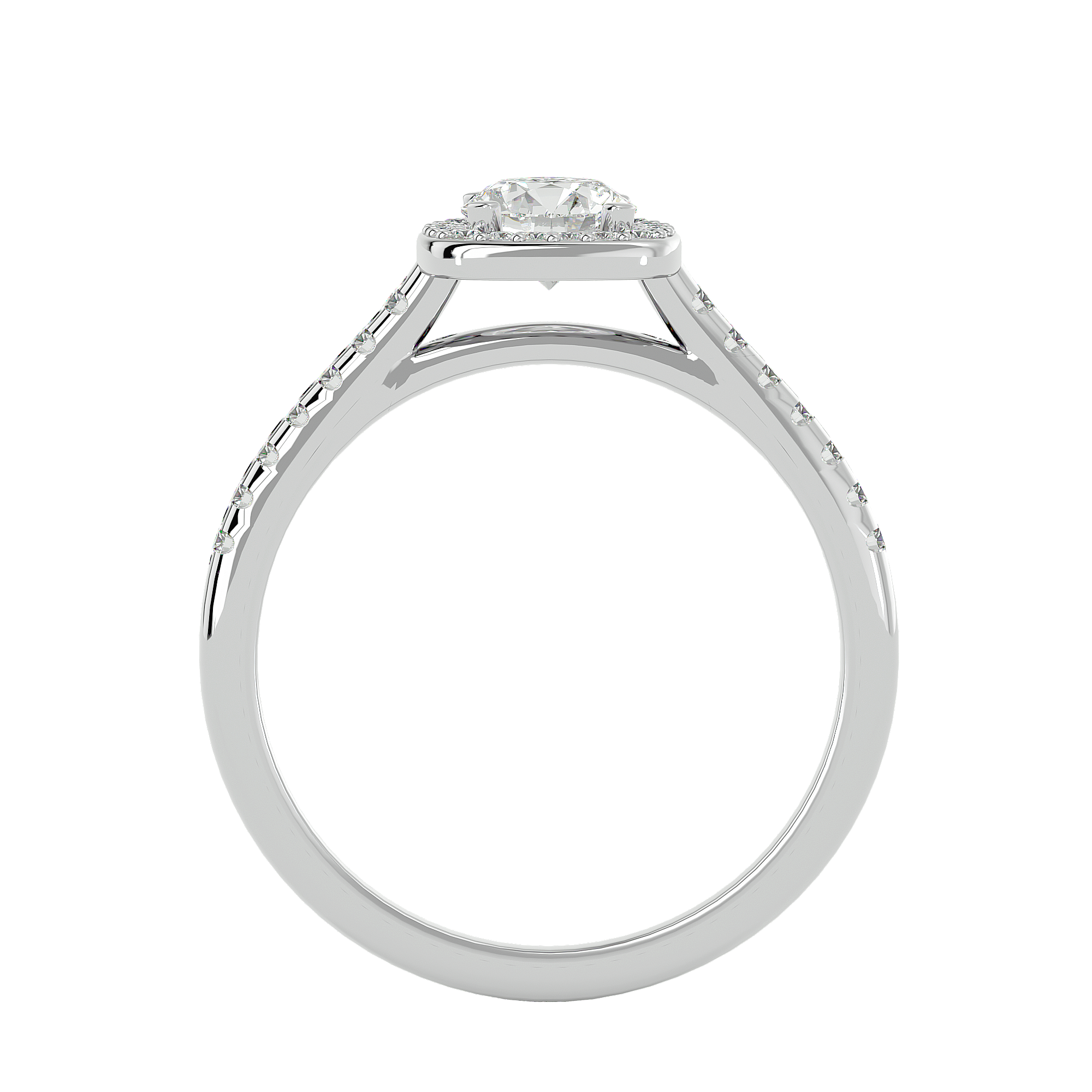 Mira Solitaire Halo Ring