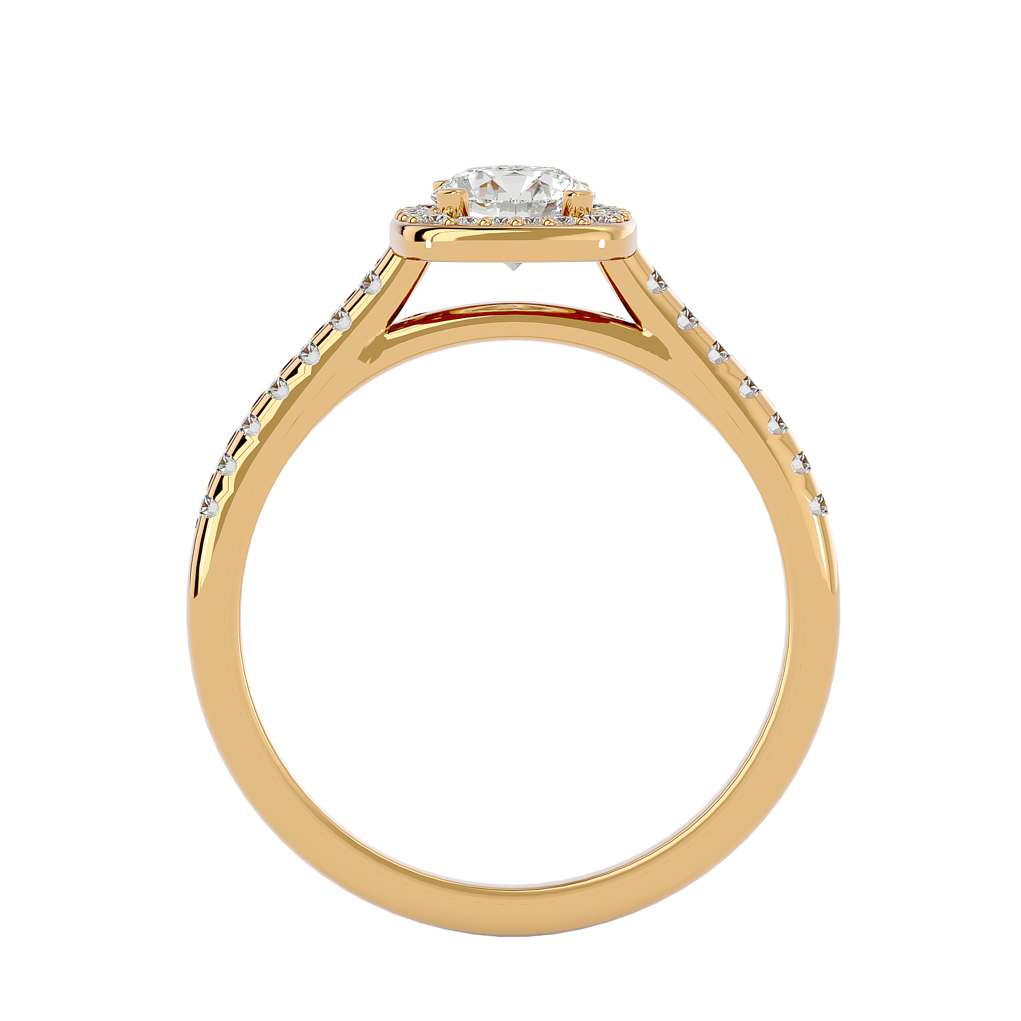 Mira Solitaire Halo Ring