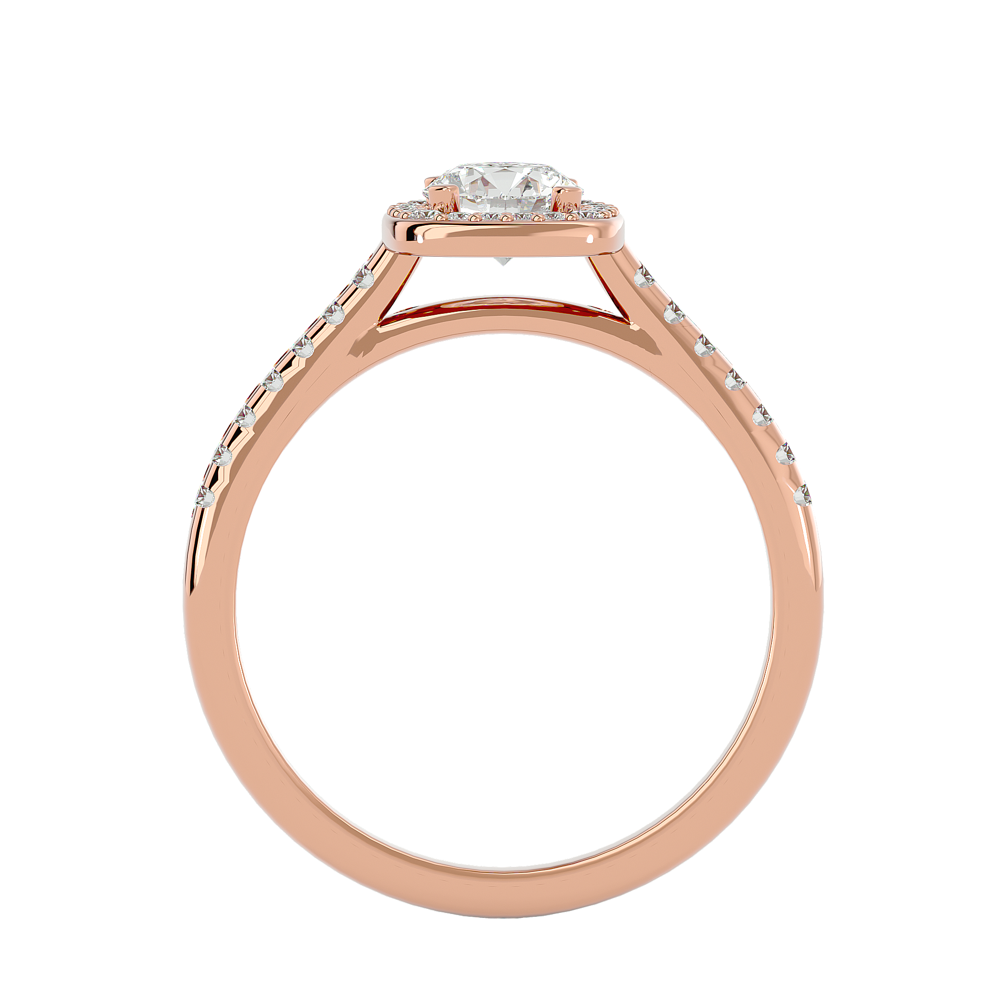 Mira Solitaire Halo Ring