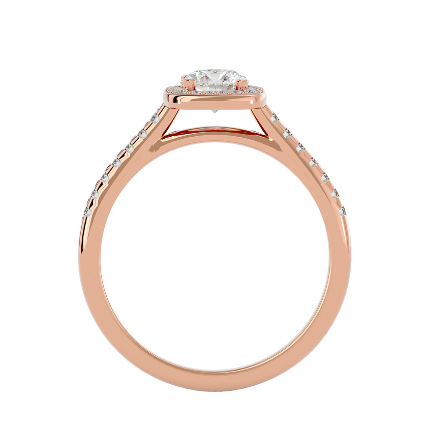 Mira Solitaire Halo Ring