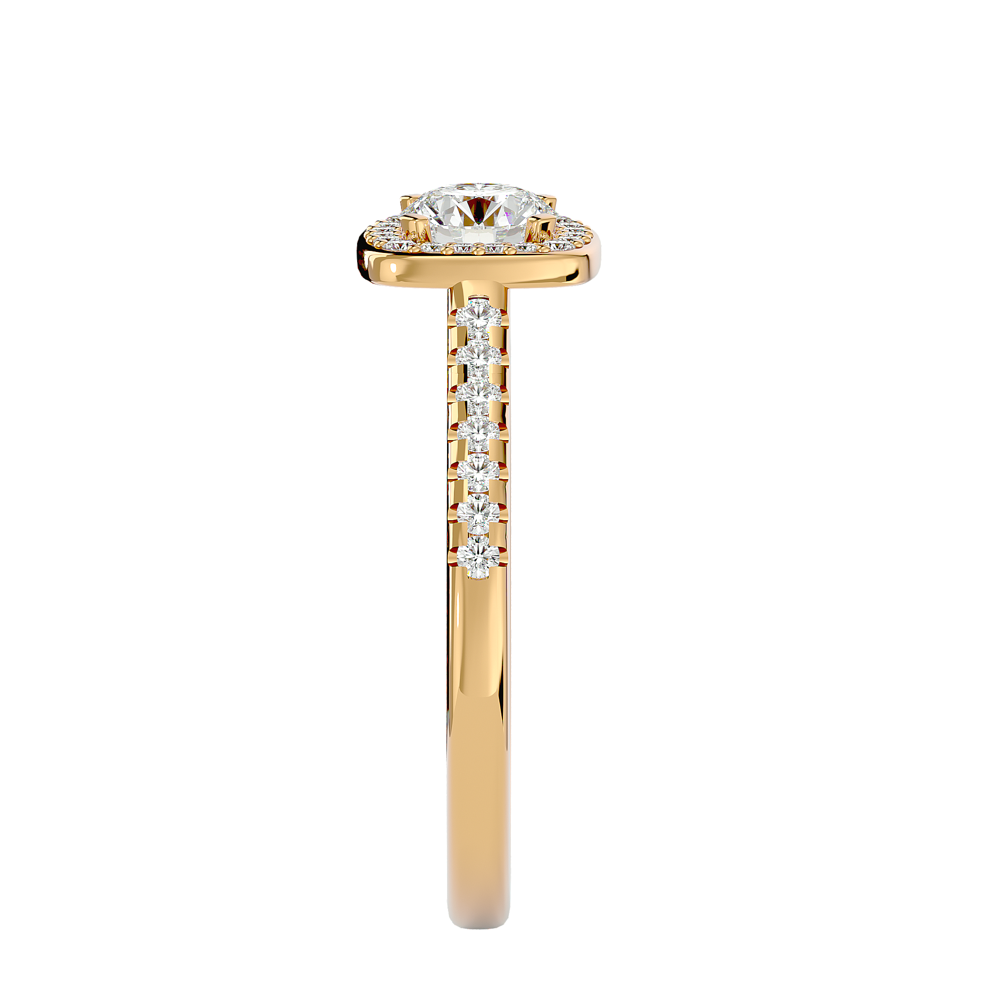 Mira Solitaire Halo Ring