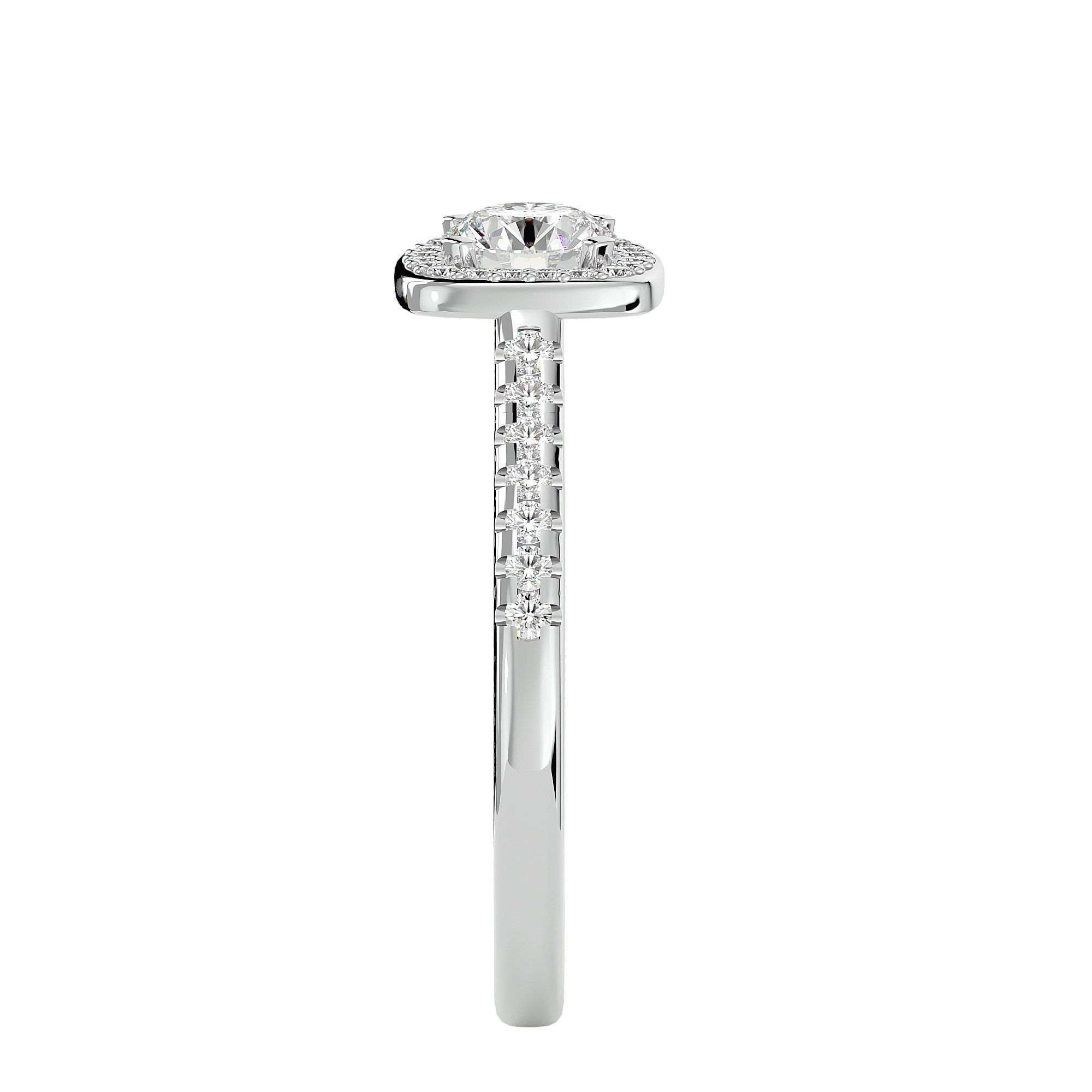 Mira Solitaire Halo Ring