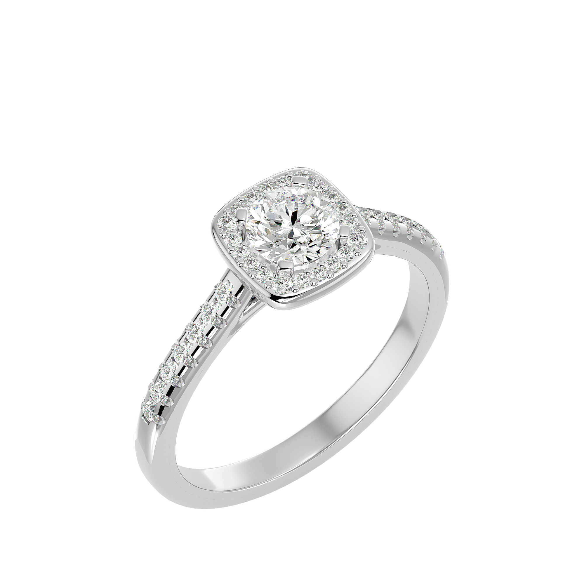 Mira Solitaire Halo Ring
