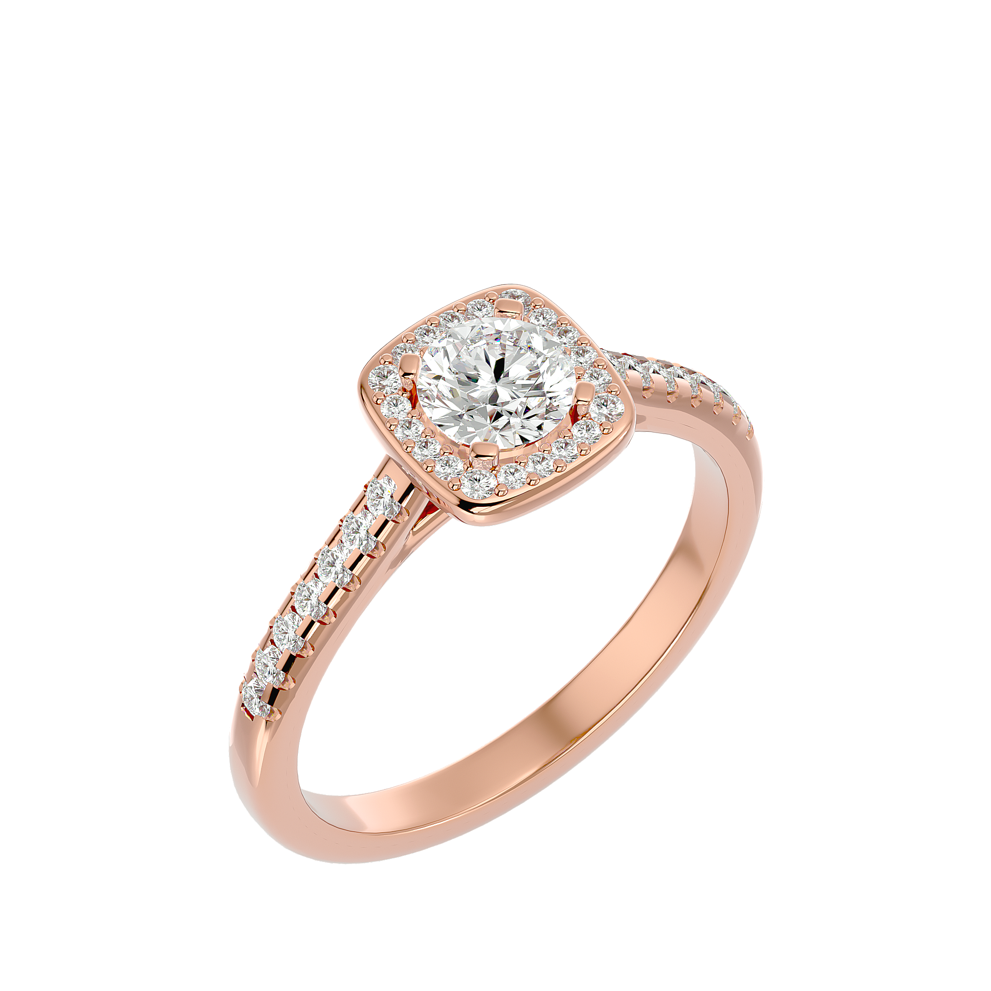 Mira Solitaire Halo Ring