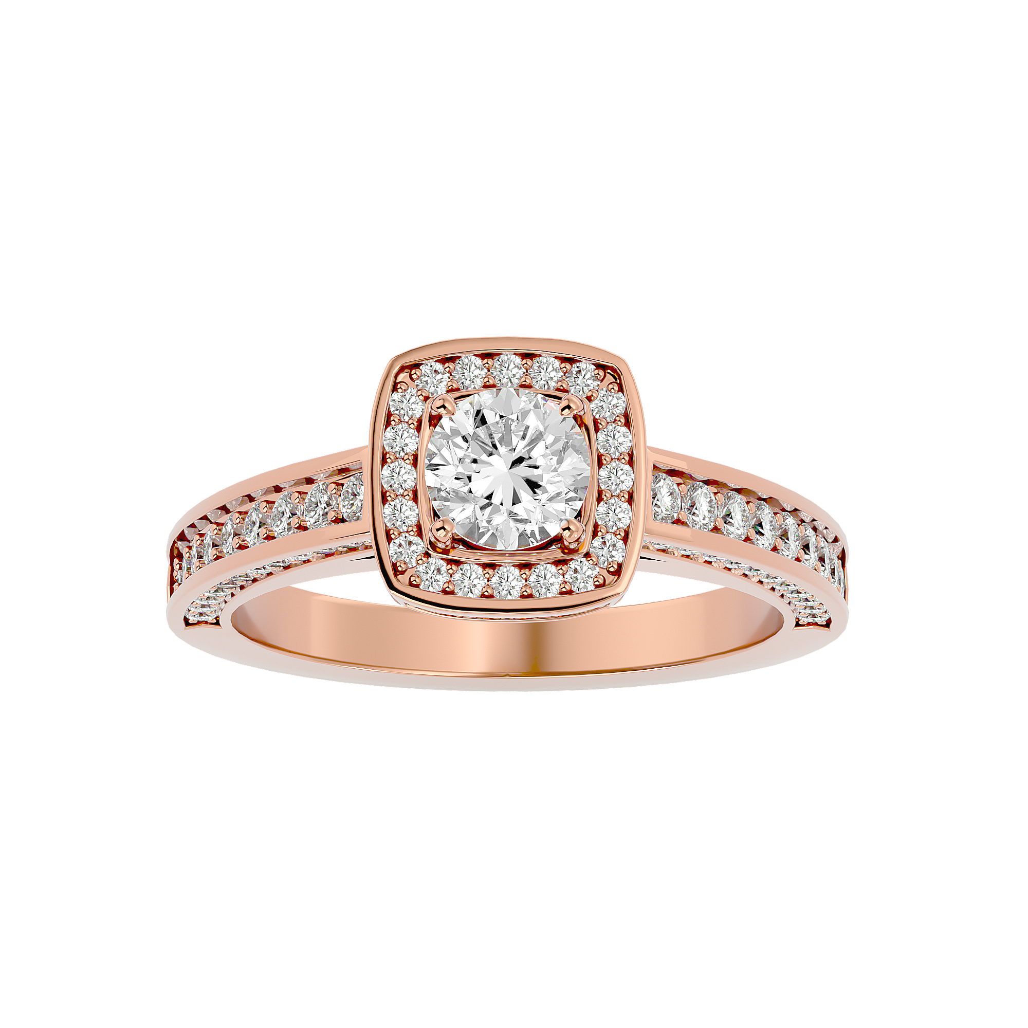 Zoey Solitaire Halo Ring