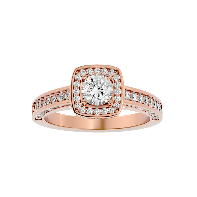 Zoey Solitaire Halo Ring