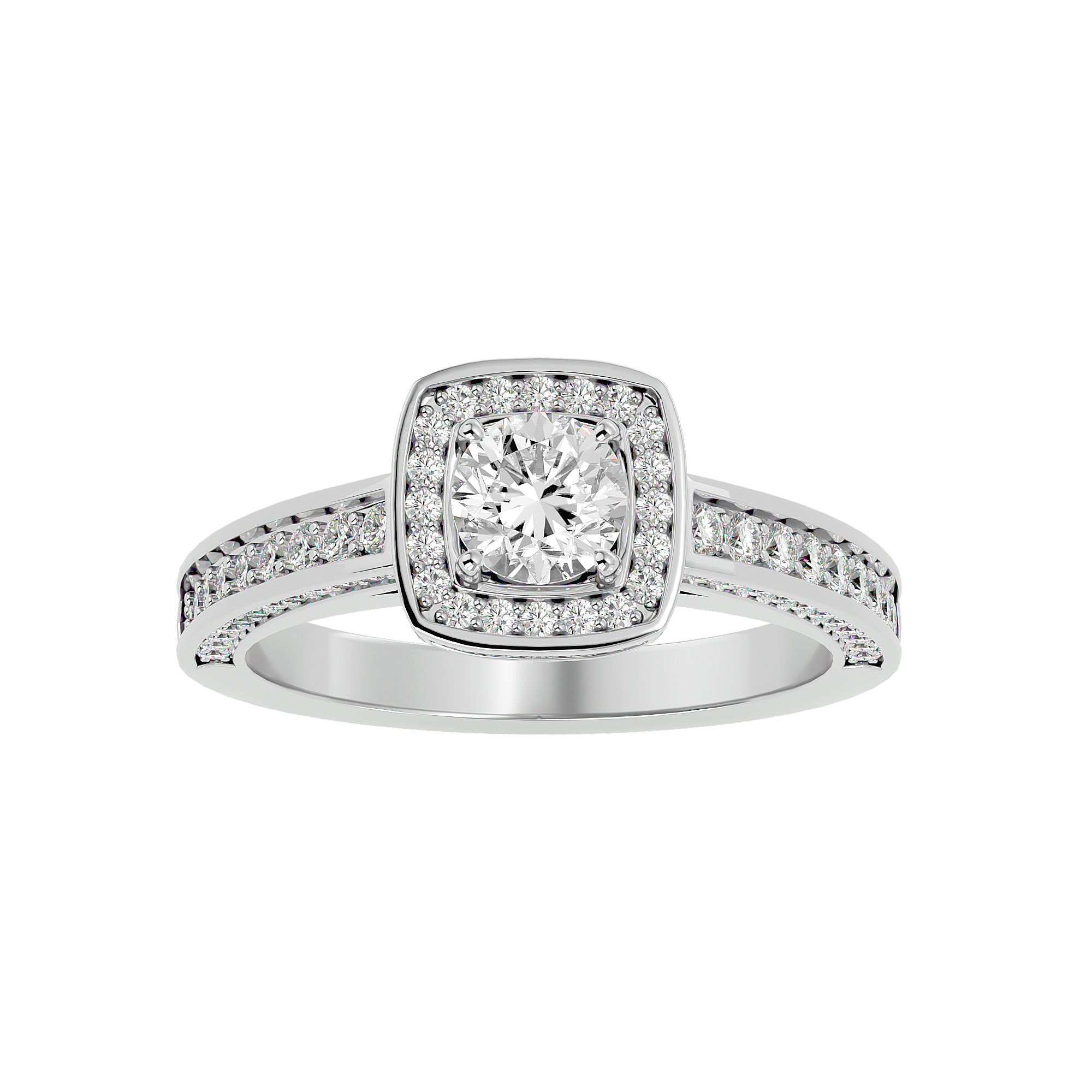 Zoey Solitaire Halo Ring