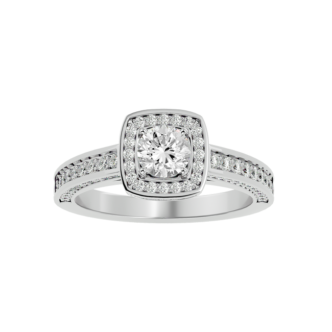 Zoey Solitaire Halo Ring