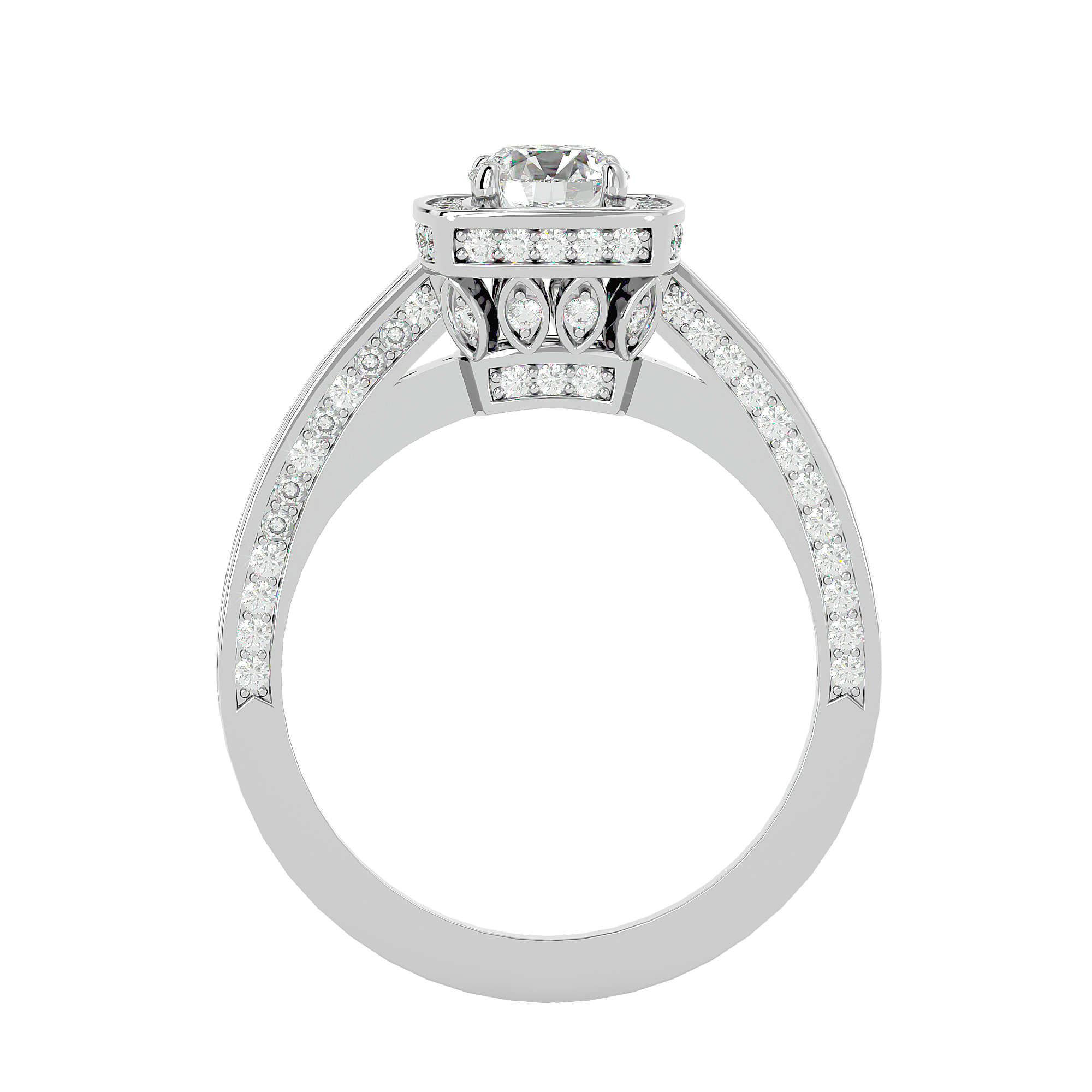 Zoey Solitaire Halo Ring