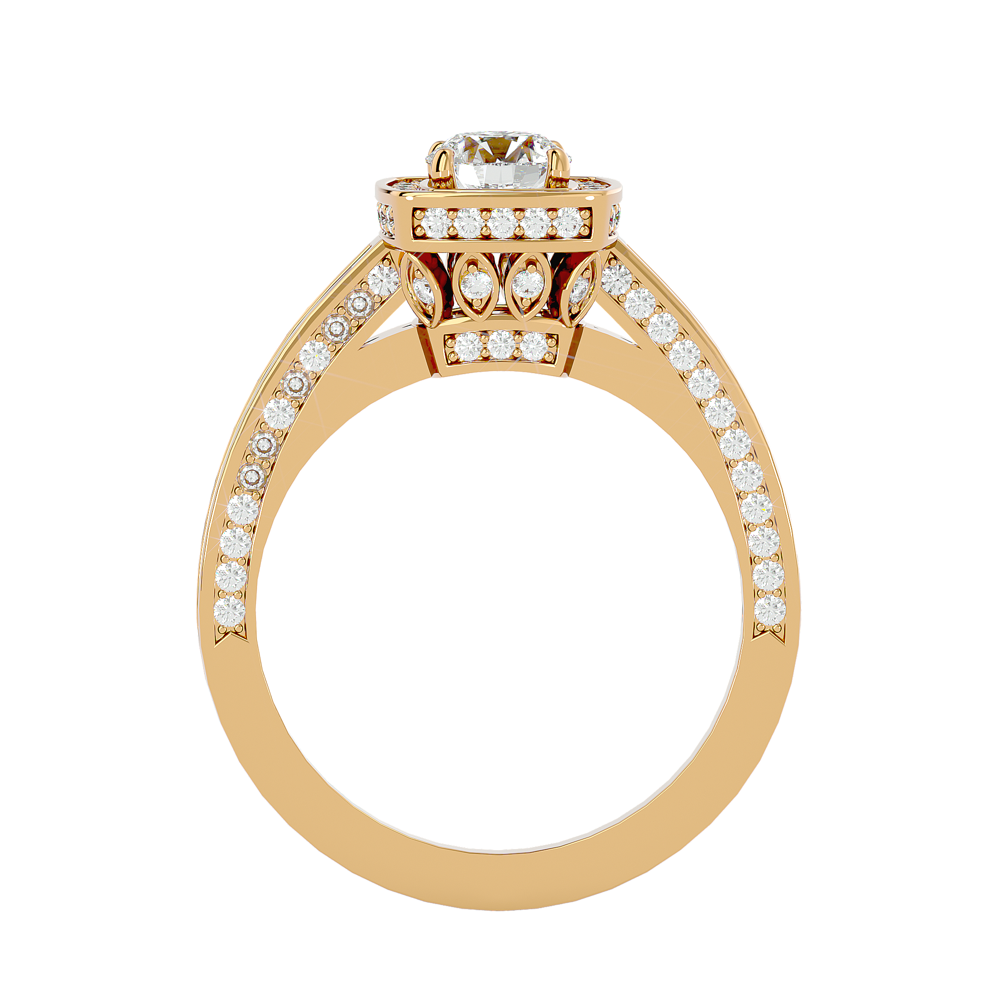 Zoey Solitaire Halo Ring