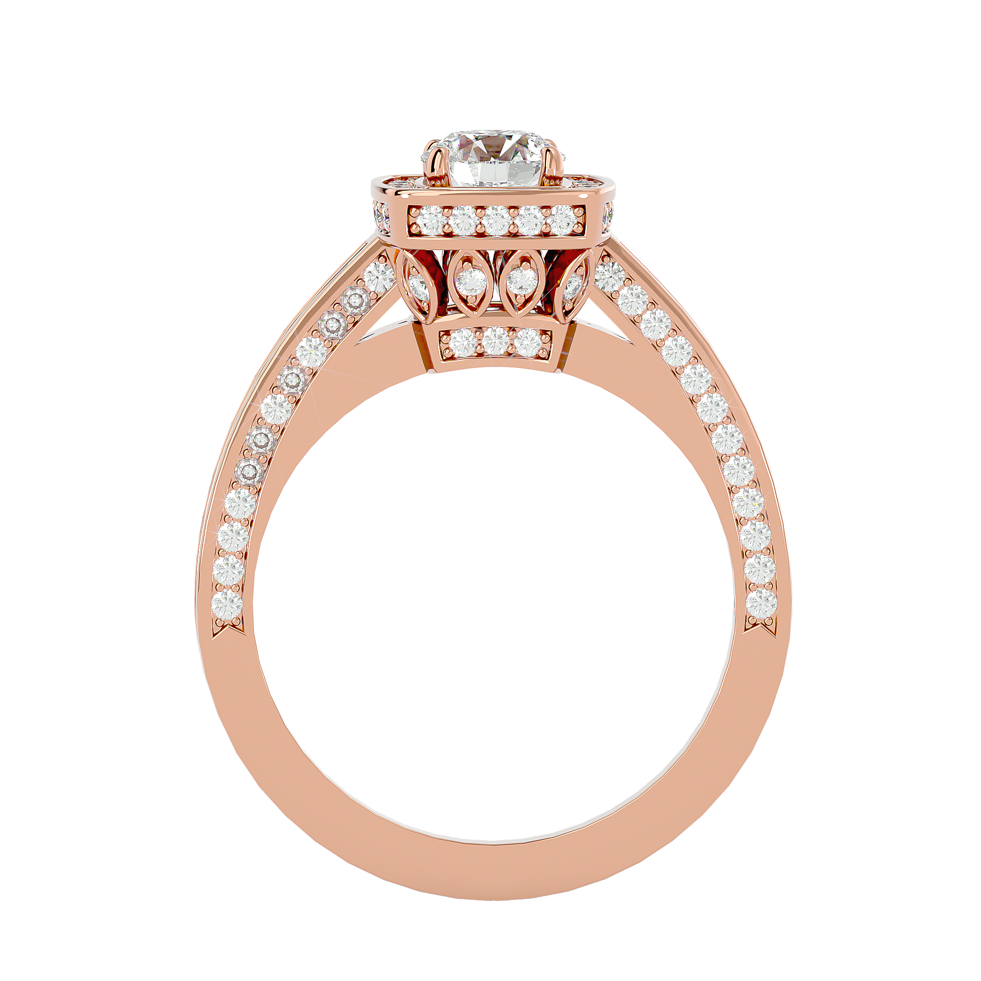 Zoey Solitaire Halo Ring