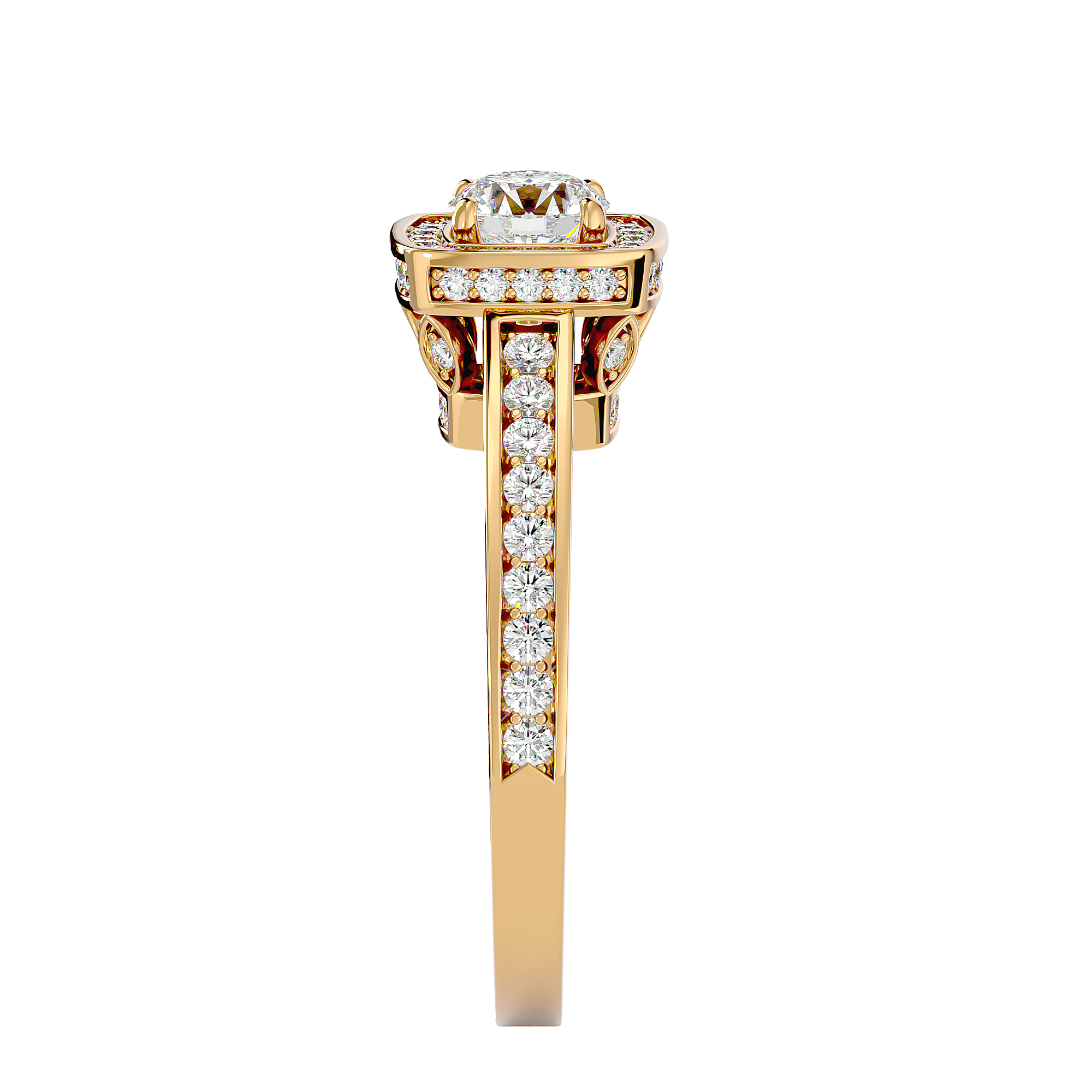 Zoey Solitaire Halo Ring