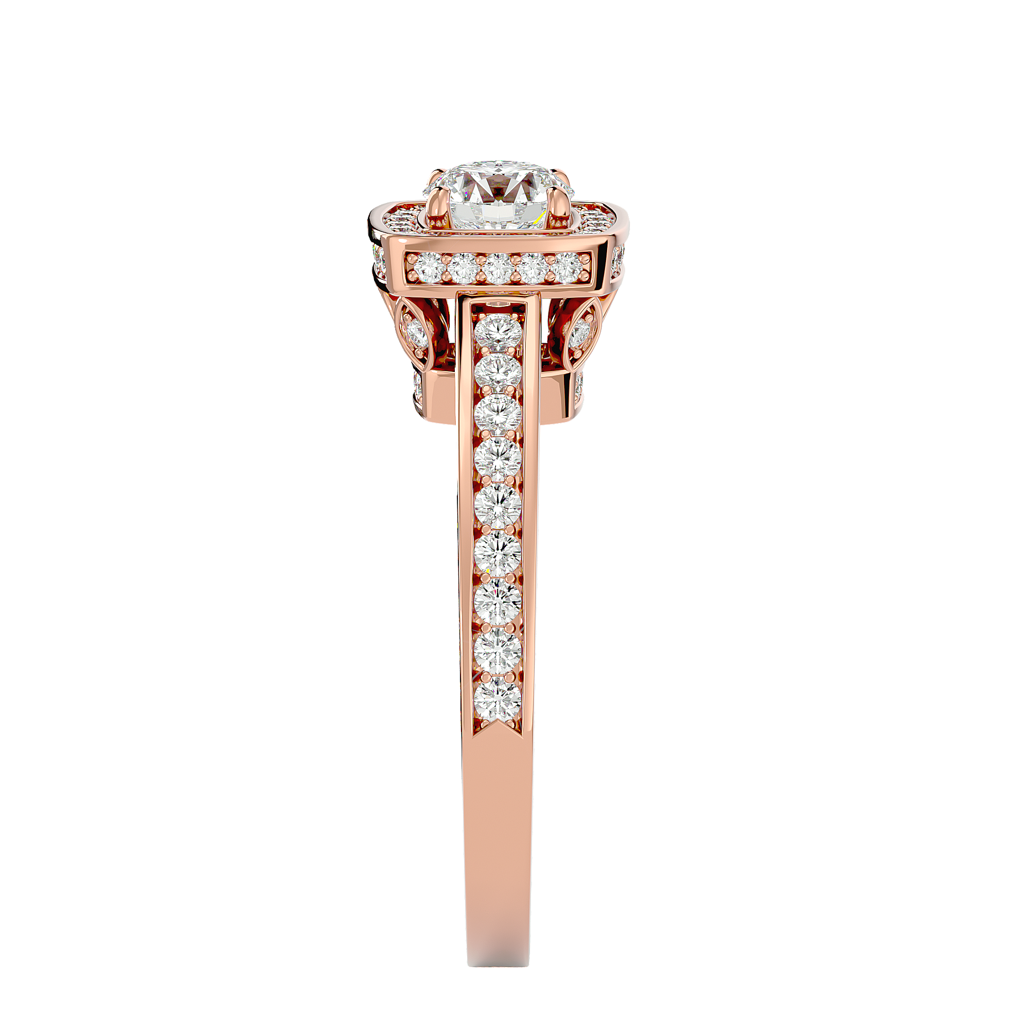 Zoey Solitaire Halo Ring