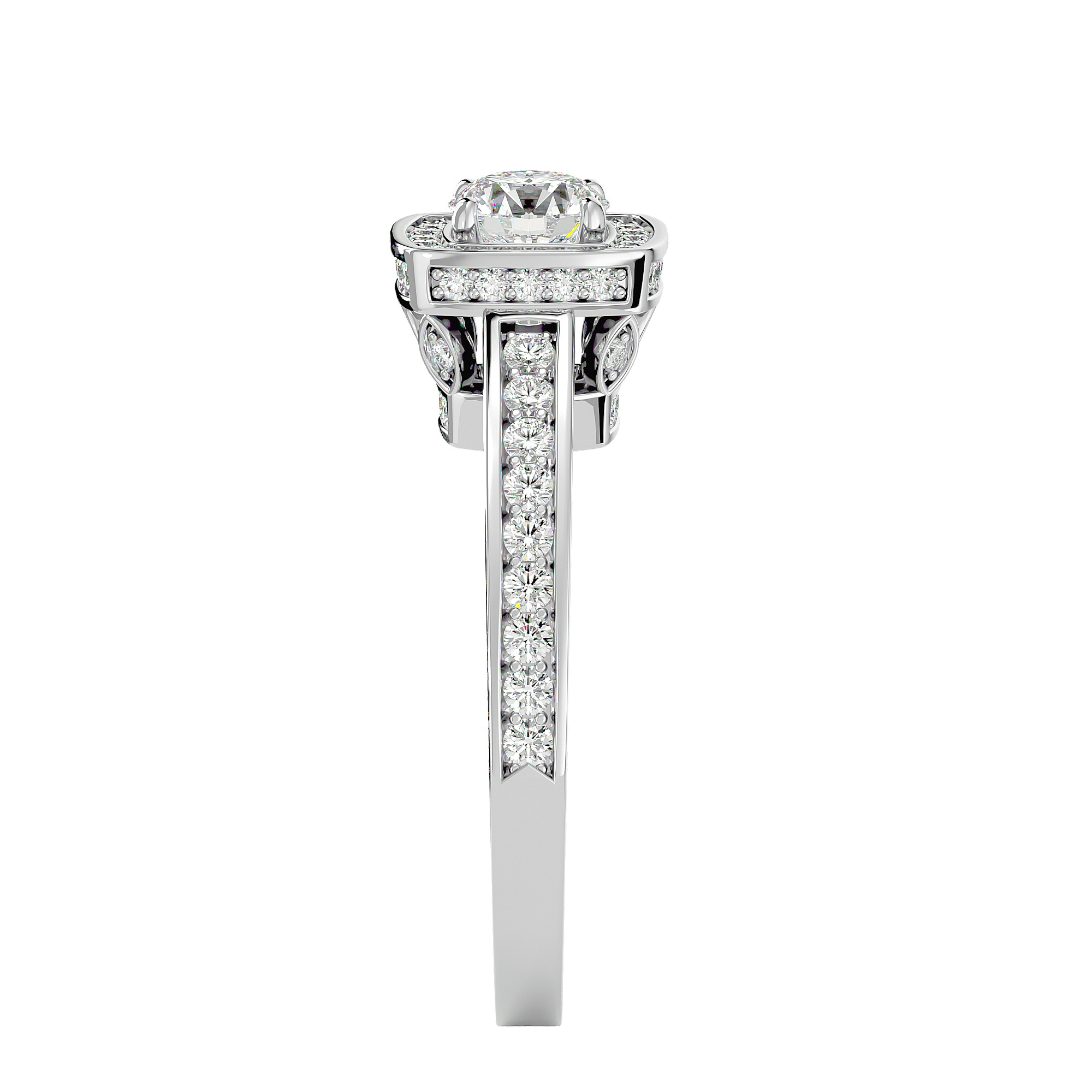 Zoey Solitaire Halo Ring