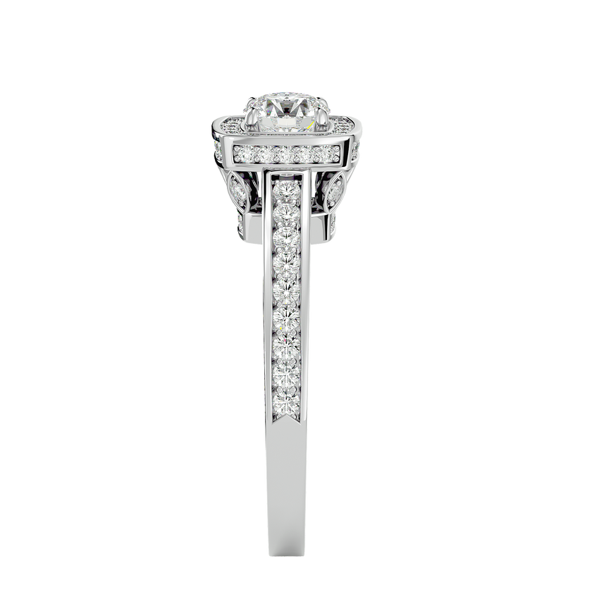 Zoey Solitaire Halo Ring