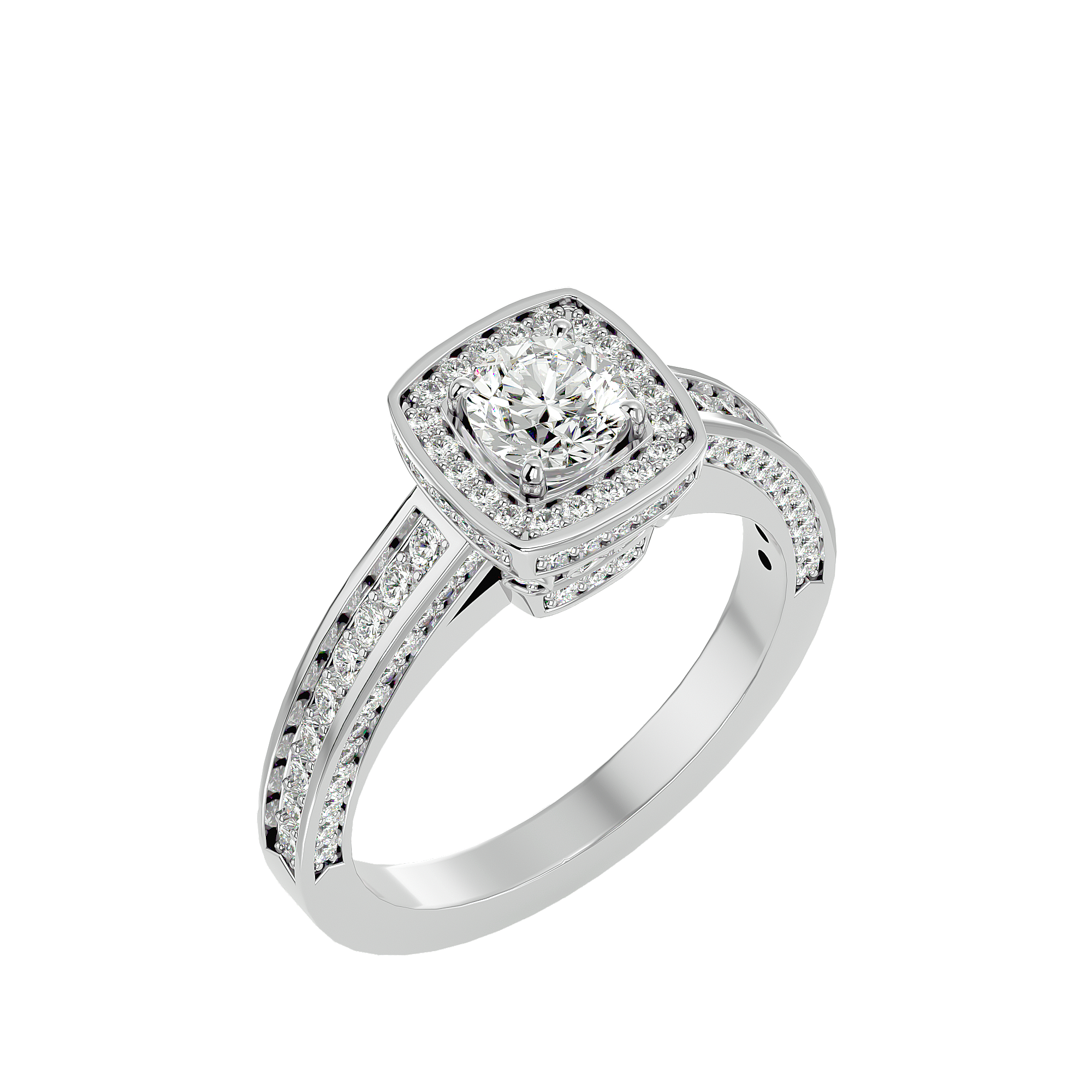 Zoey Solitaire Halo Ring