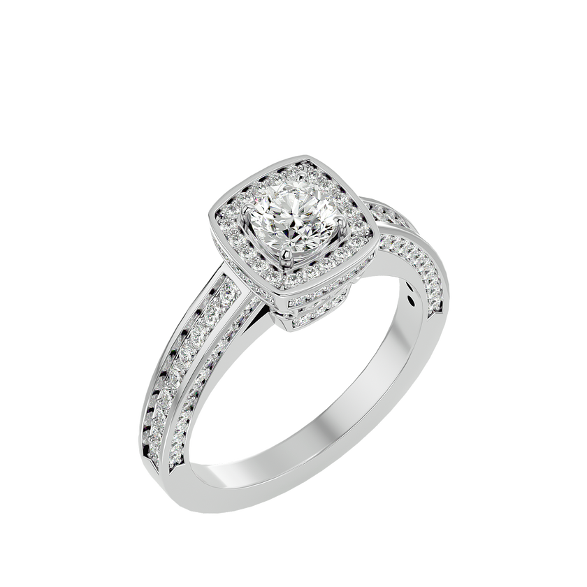 Zoey Solitaire Halo Ring