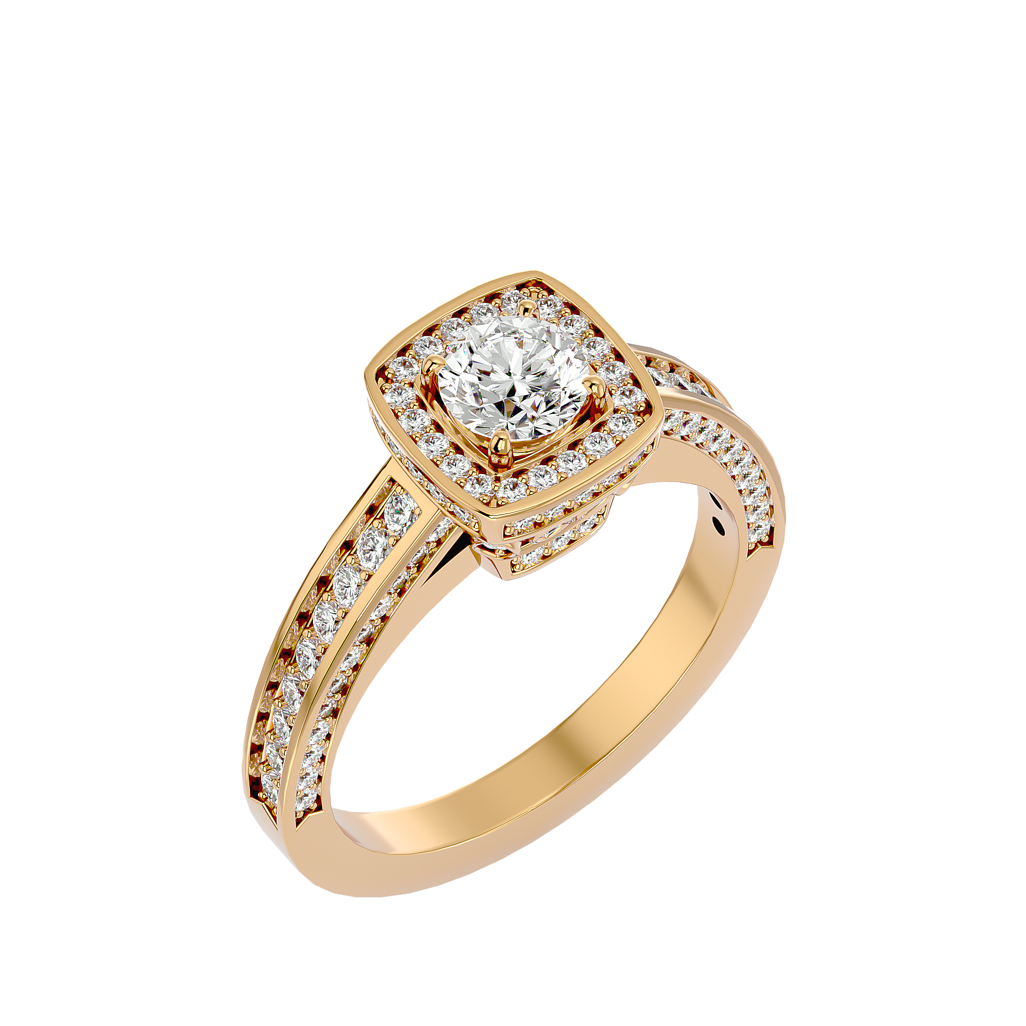 Zoey Solitaire Halo Ring