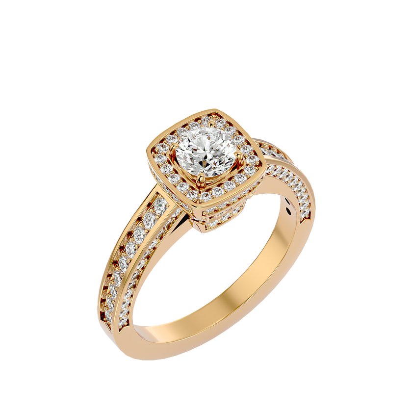 Zoey Solitaire Halo Ring