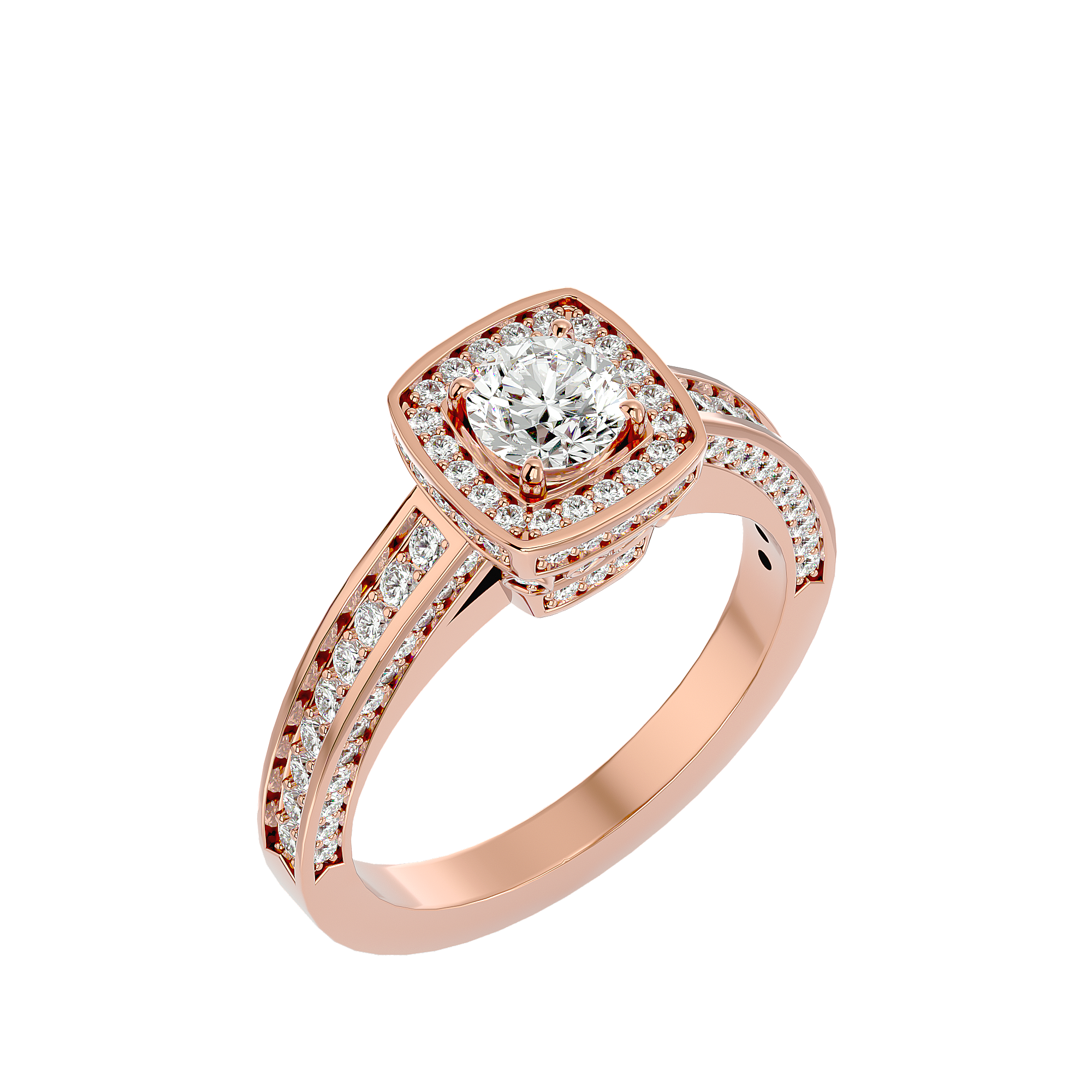 Zoey Solitaire Halo Ring
