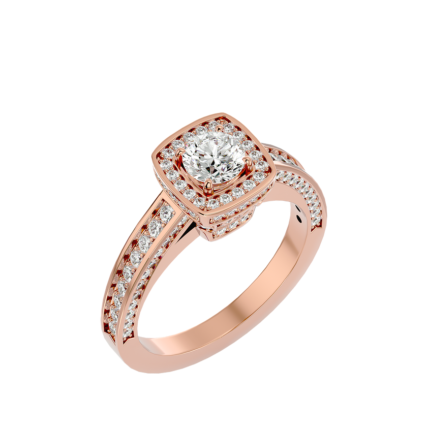 Zoey Solitaire Halo Ring