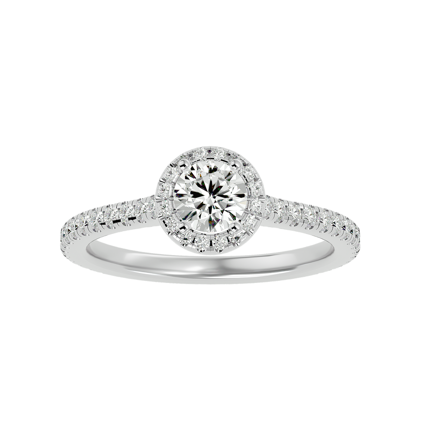 Nora Solitaire Halo Ring