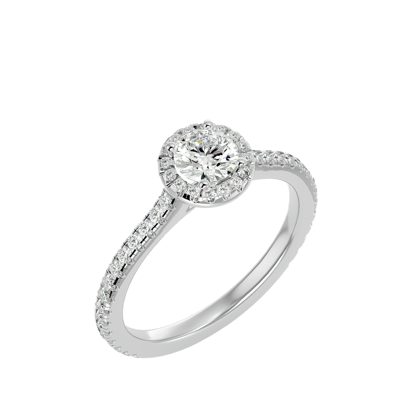 Nora Solitaire Halo Ring
