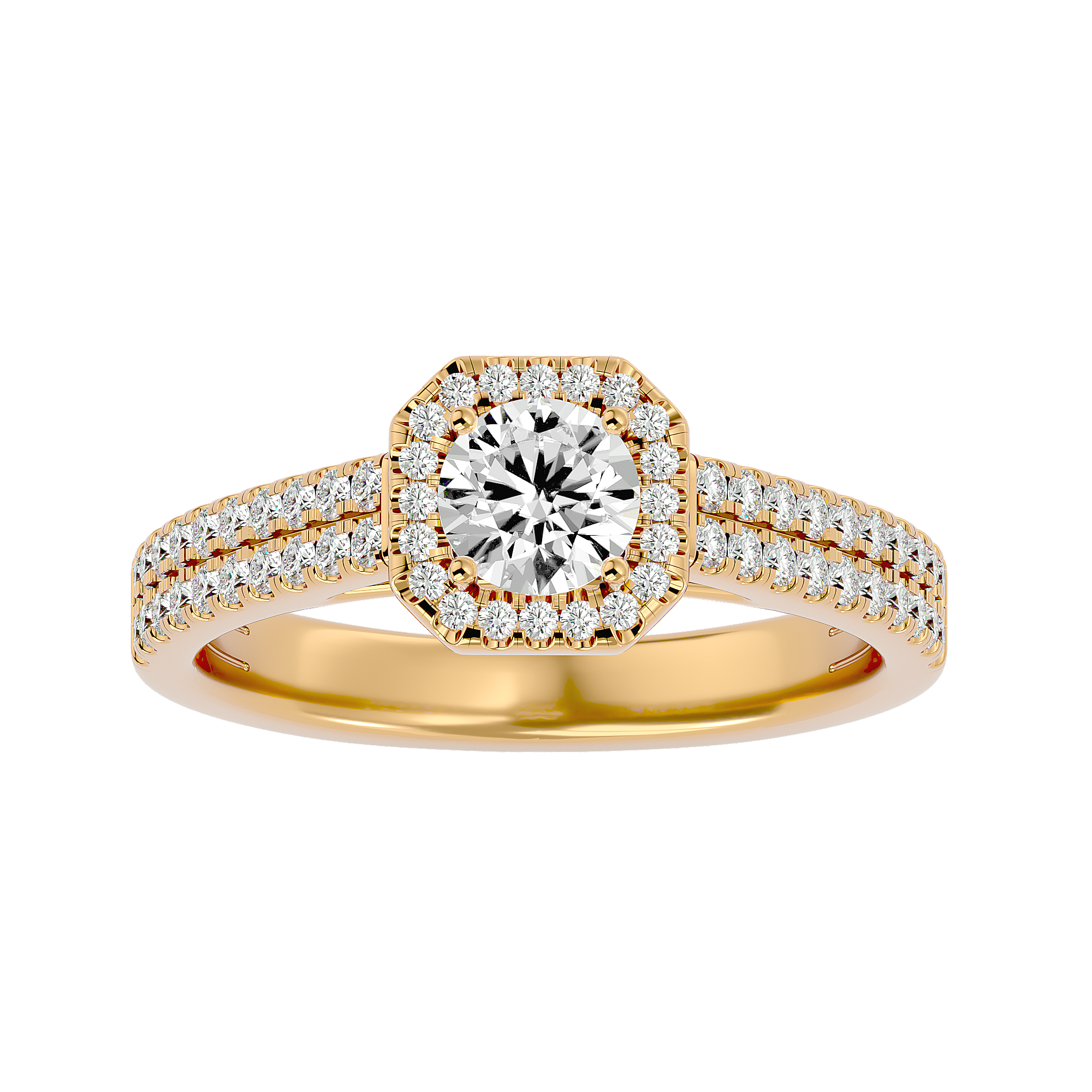 Estella Solitaire Halo Ring