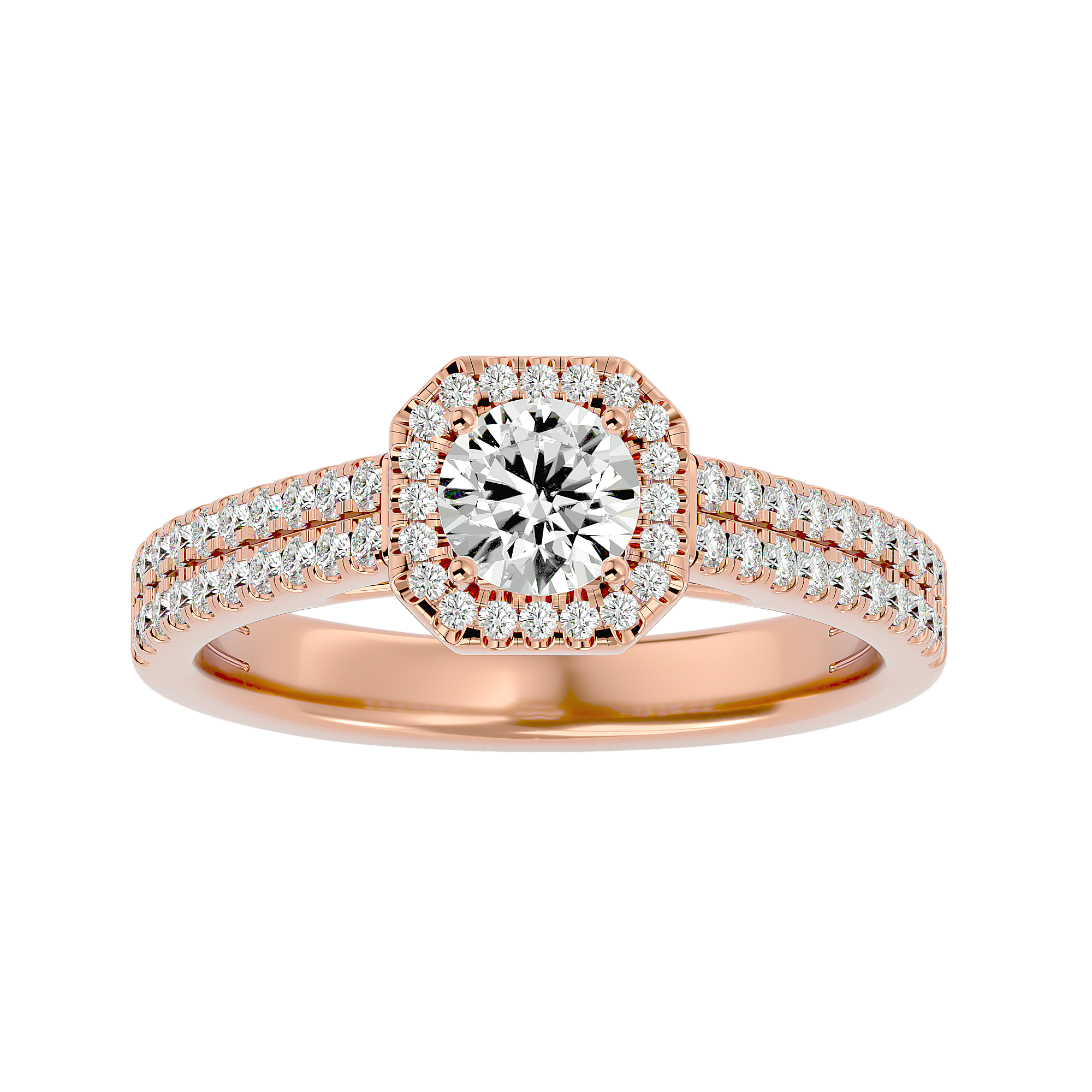 Estella Solitaire Halo Ring