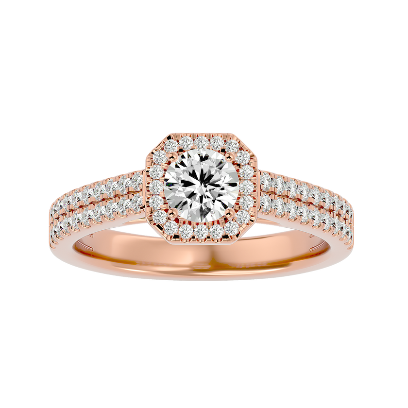 Estella Solitaire Halo Ring