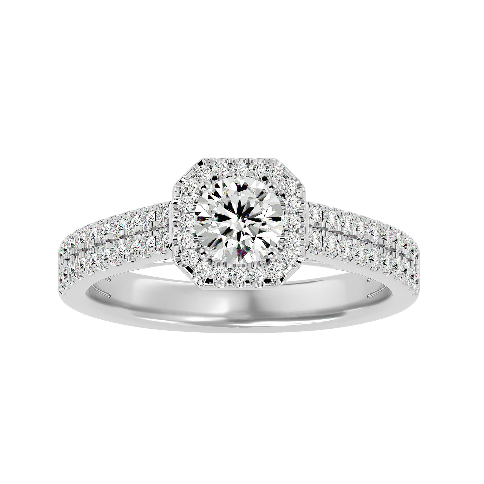 Estella Solitaire Halo Ring
