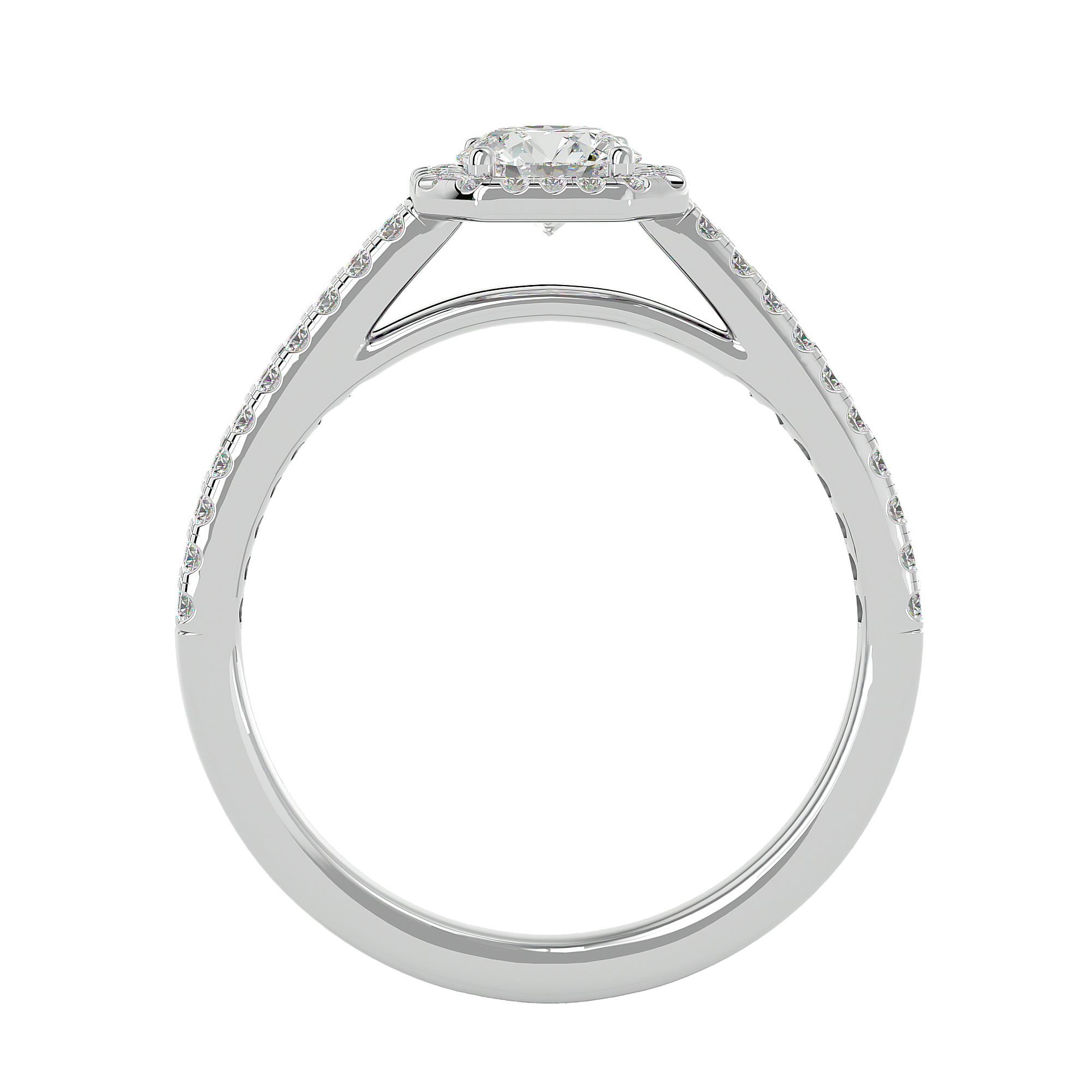 Estella Solitaire Halo Ring