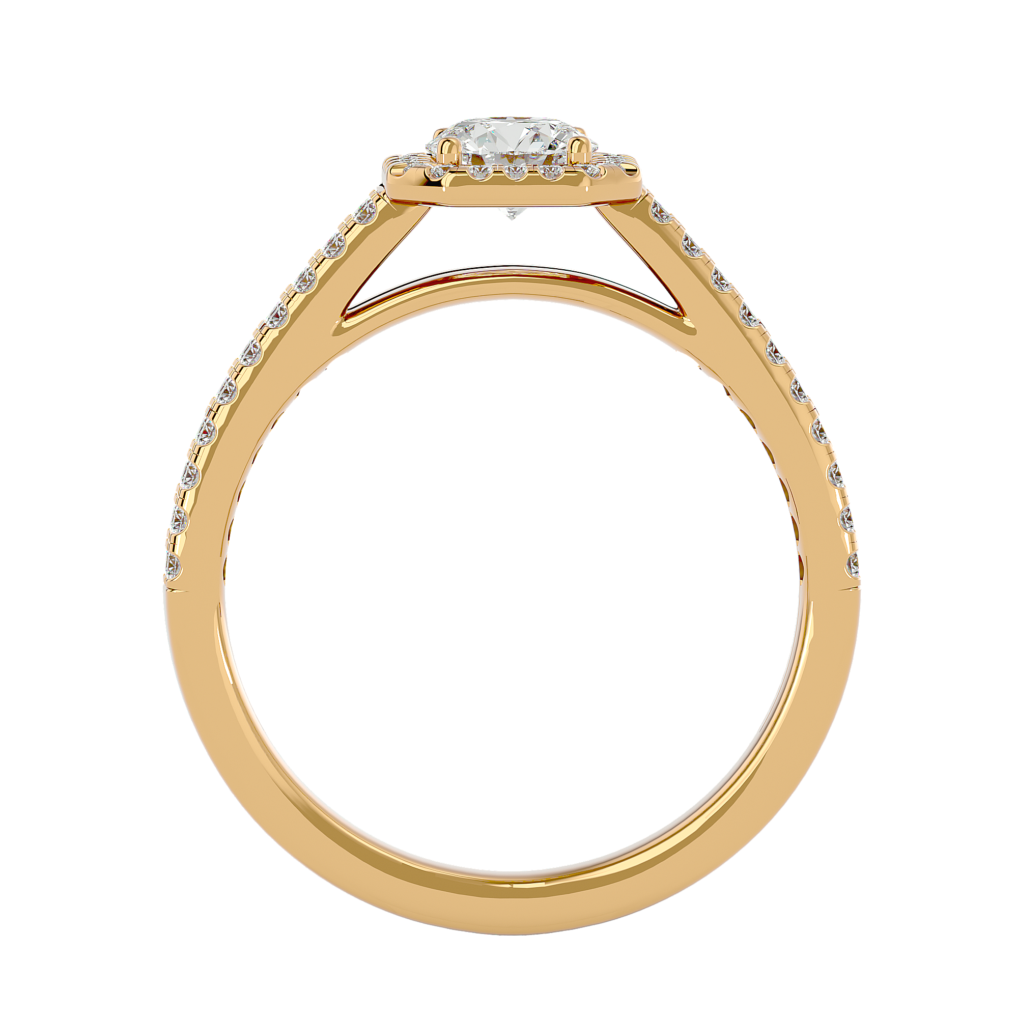 Estella Solitaire Halo Ring