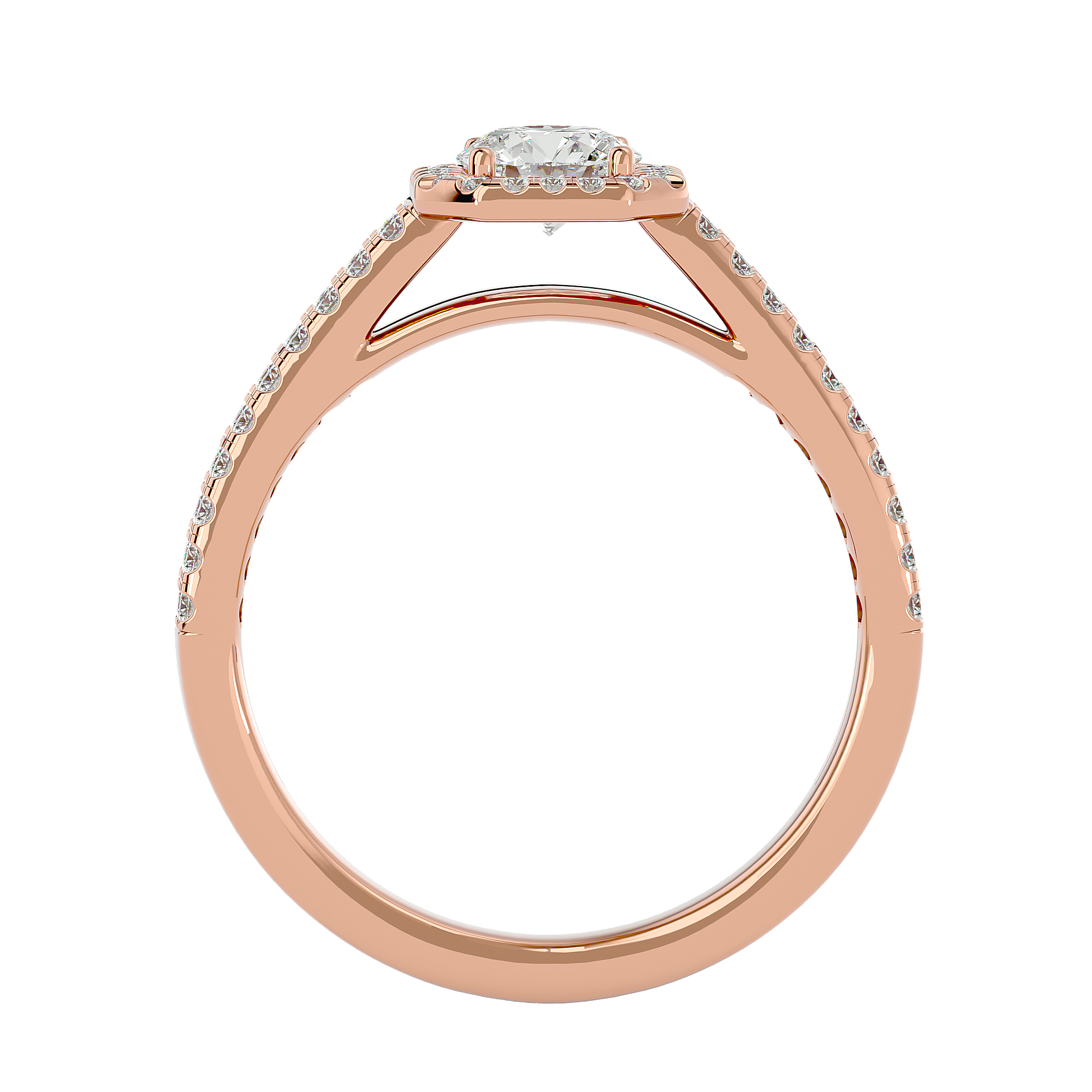 Estella Solitaire Halo Ring