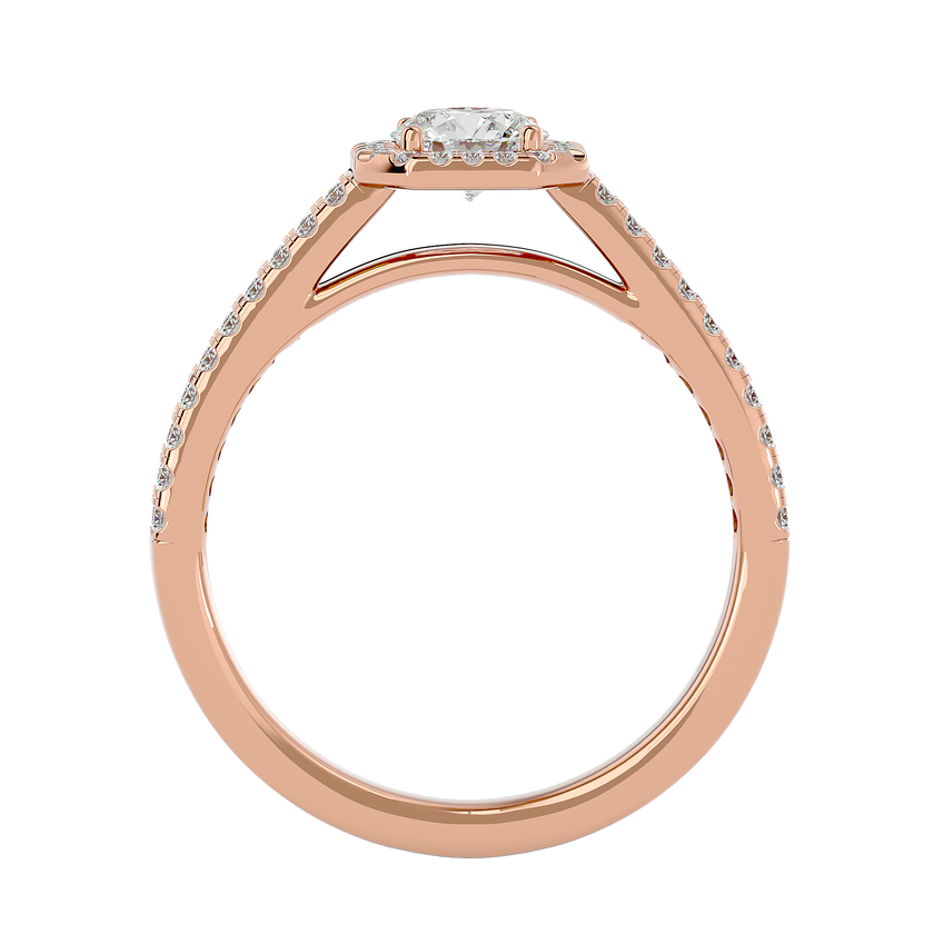 Estella Solitaire Halo Ring