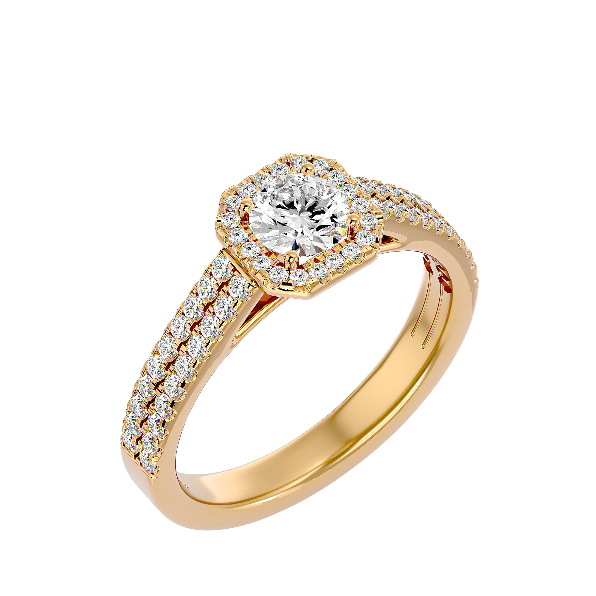 Estella Solitaire Halo Ring