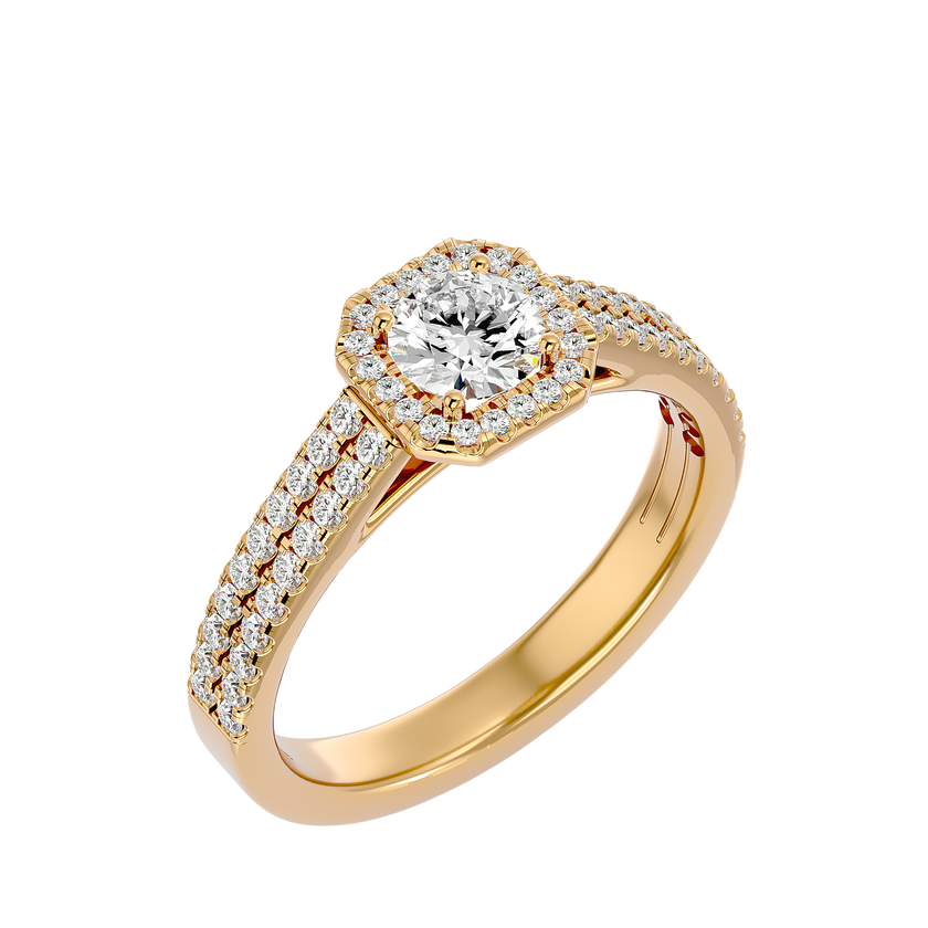 Estella Solitaire Halo Ring