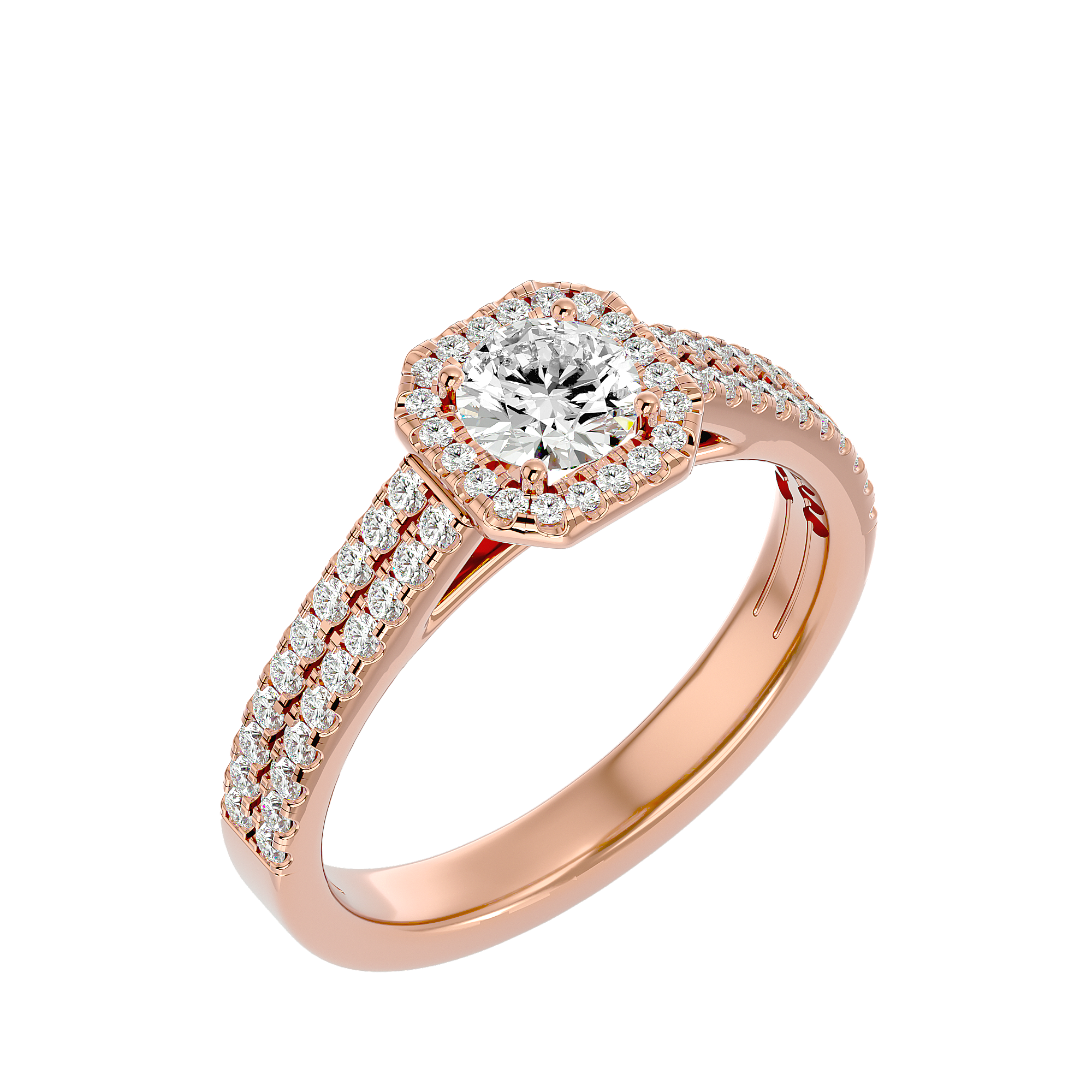 Estella Solitaire Halo Ring