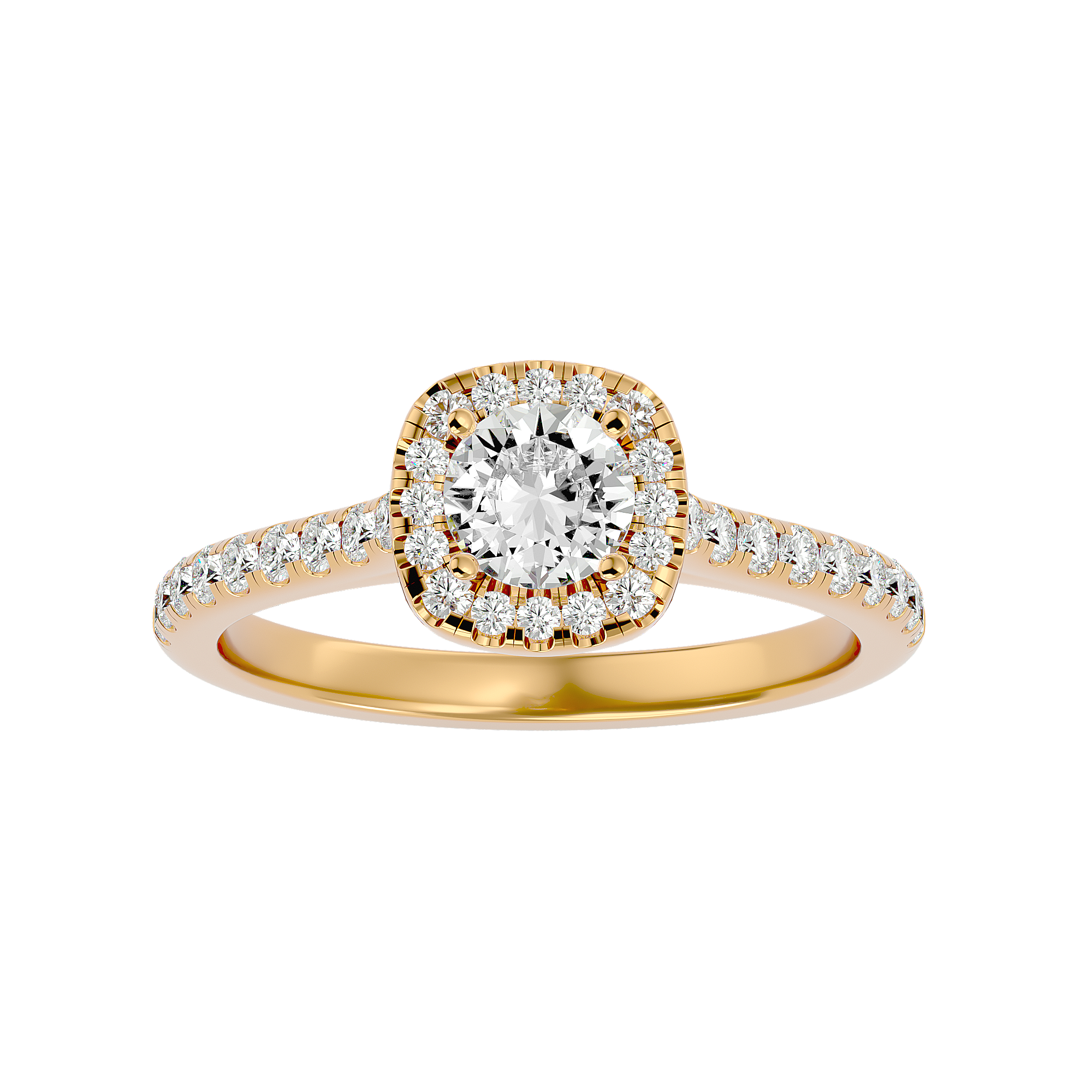 Ella Solitaire Halo Ring