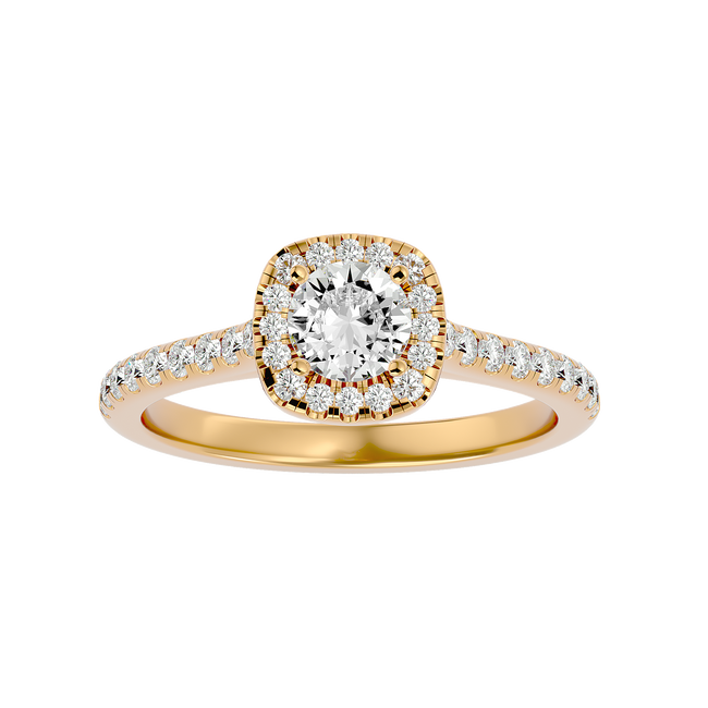 Ella Solitaire Halo Ring