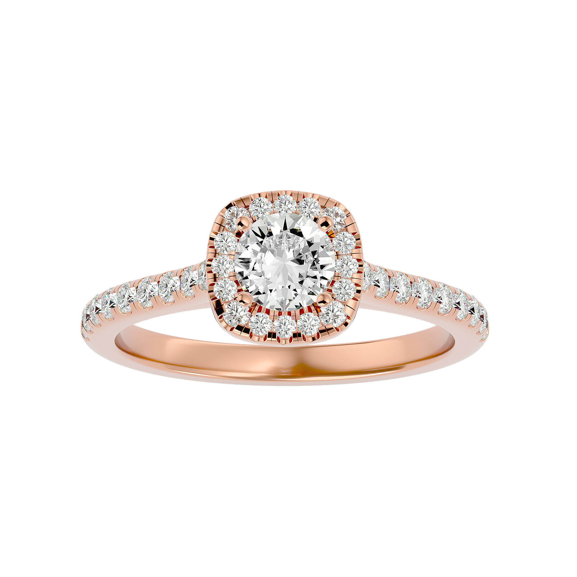 Ella Solitaire Halo Ring